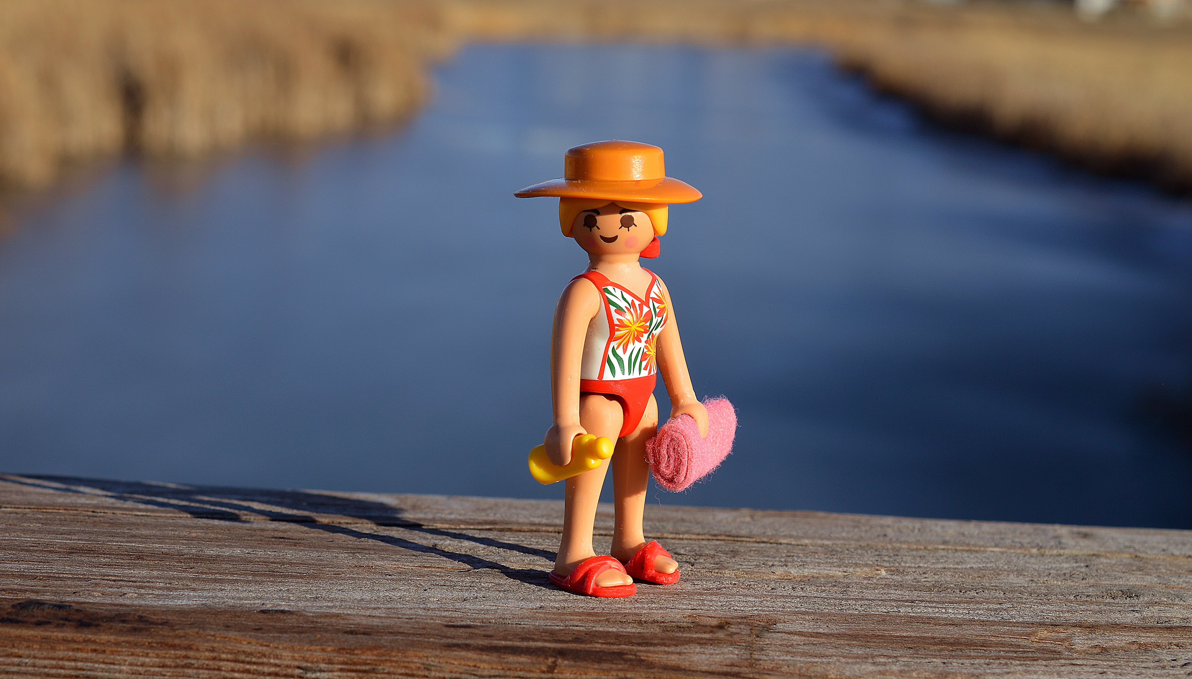 nature, full length, swimsuit, vacation, bathing suit, female, human representation, hat, girl, wood - material, representation, action figure, leisure, HD Wallpaper