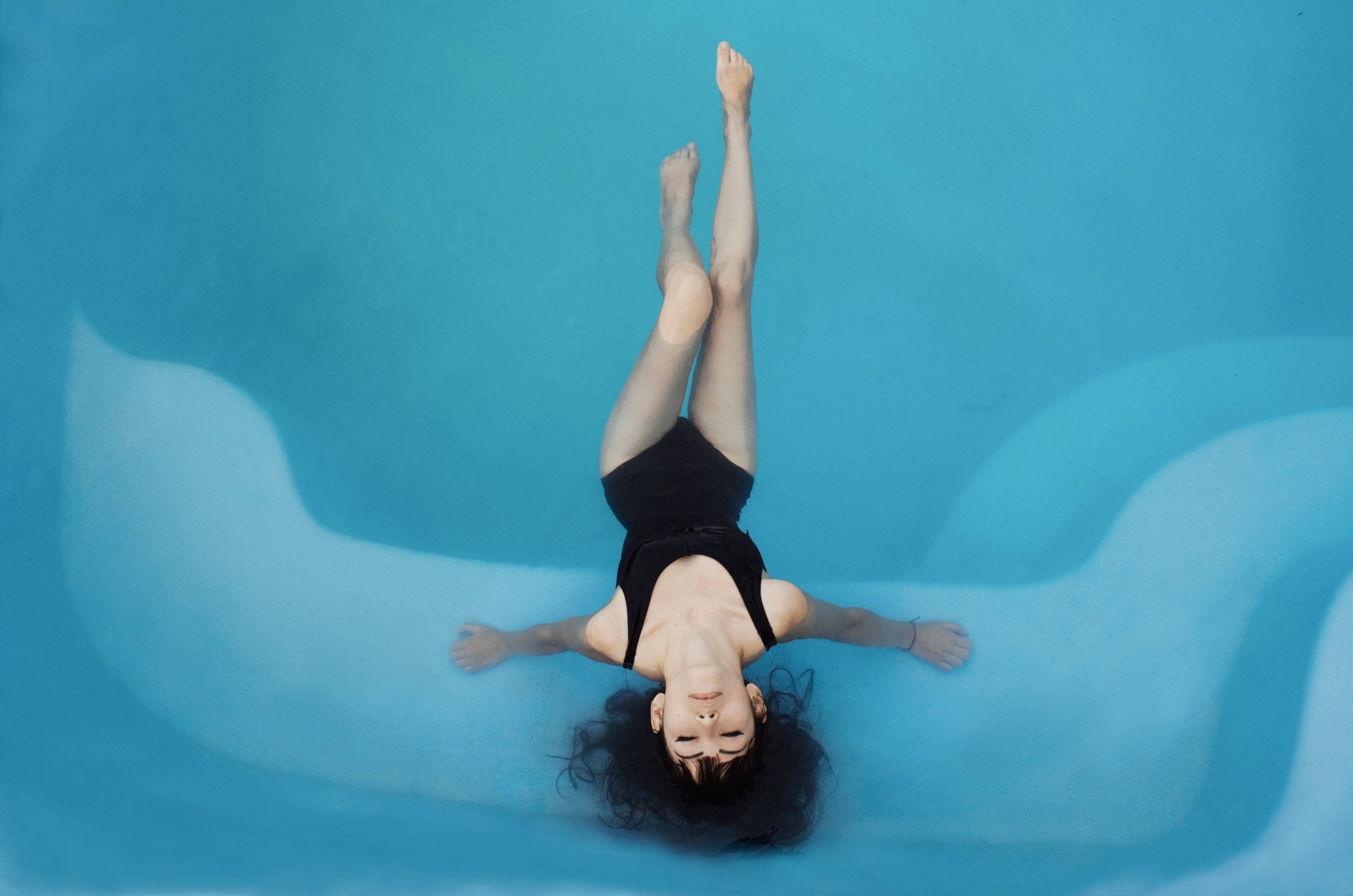 people, upside down, young adult, exercising, skill, wearing, indoors, leisure activity, adults only, pool, swimming, black, hairstyle, bathsuit, one piece, HD Wallpaper