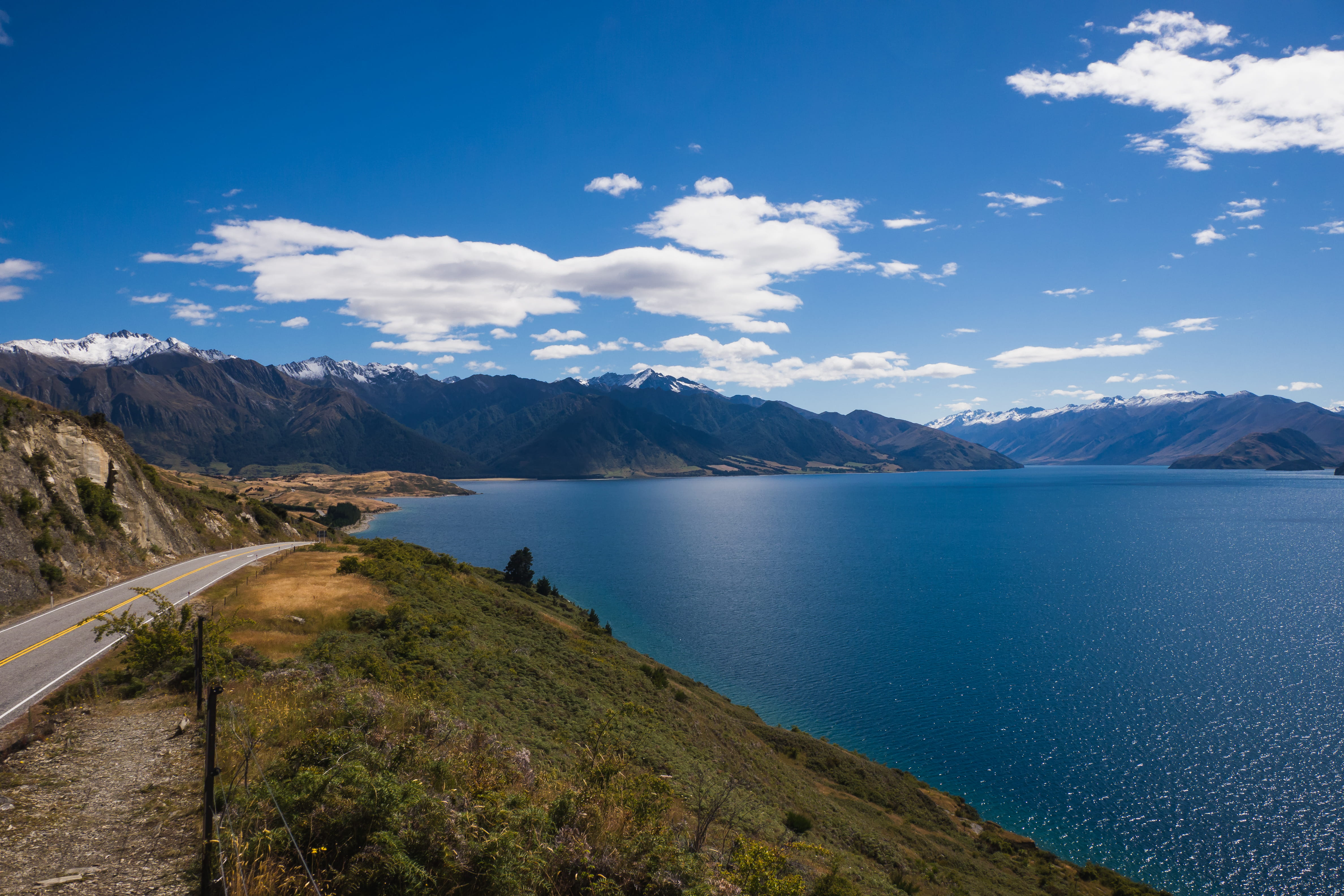 wanaka, no people, south island, day, cloud - sky, scenics - nature, non-urban scene, tranquil scene, lake, nature, sky, remote, environment, blue, new zealand, HD Wallpaper