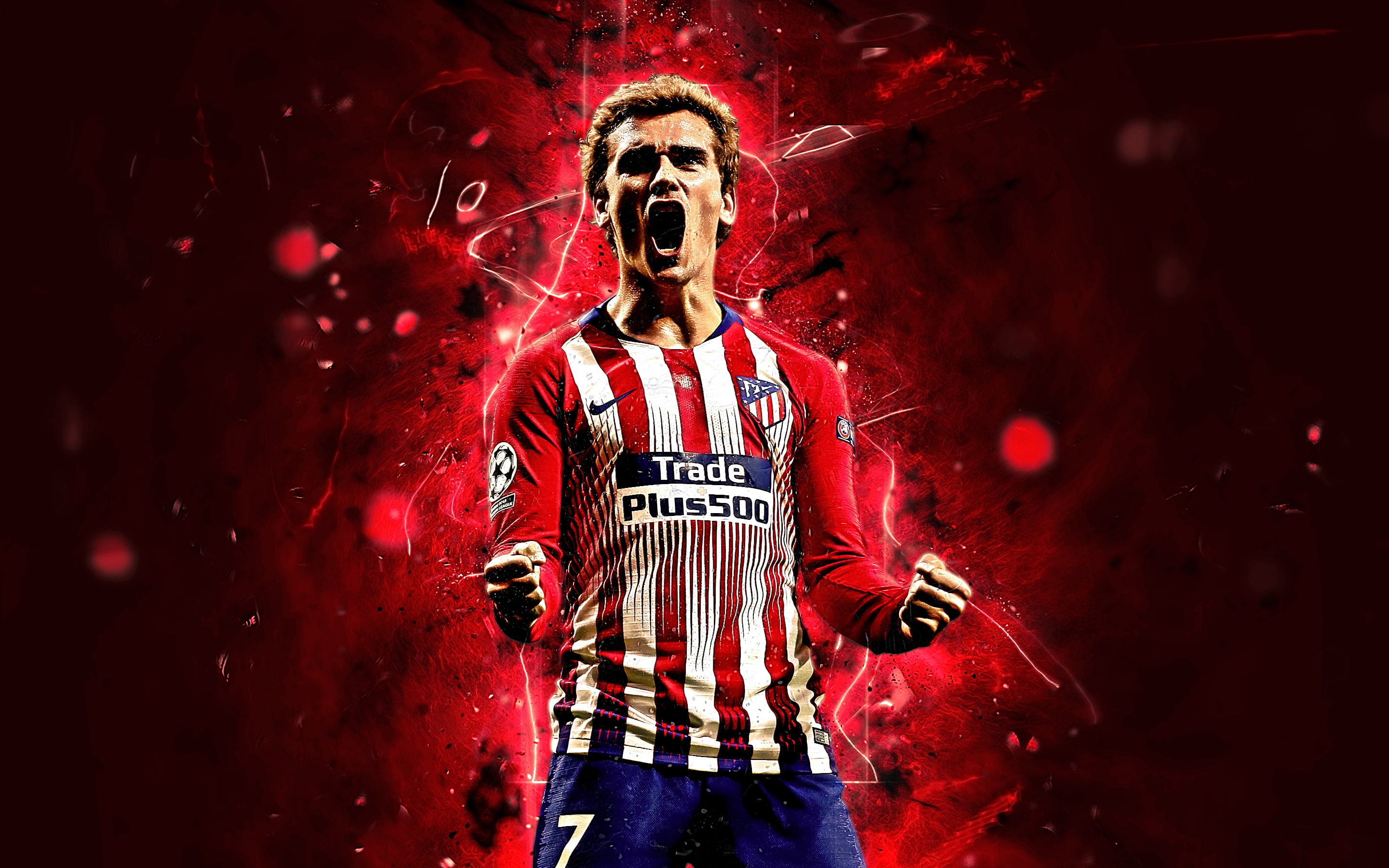 French, Soccer, Antoine Griezmann, 2K, Atlético Madrid, HD Wallpaper