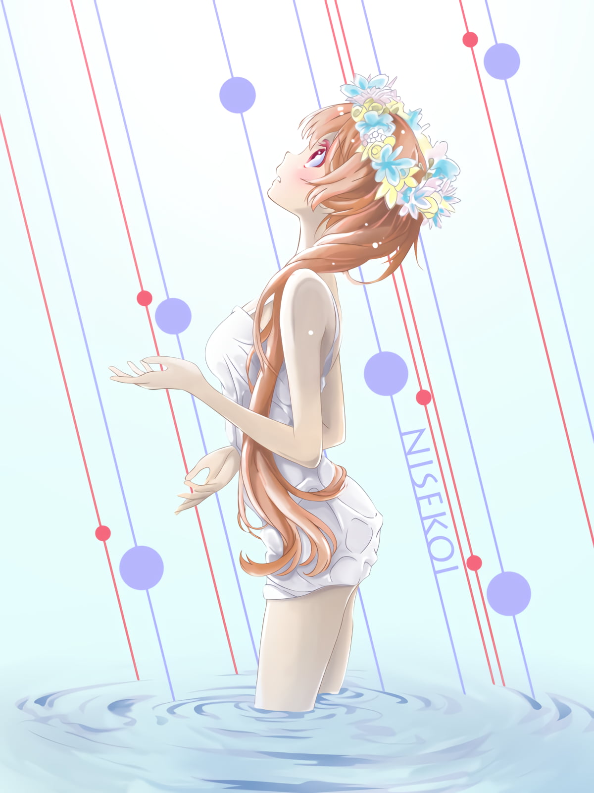 anime girls, Tachibana Marika, redhead, Nisekoi, 720P, wet, anime, Phone HD Wallpaper
