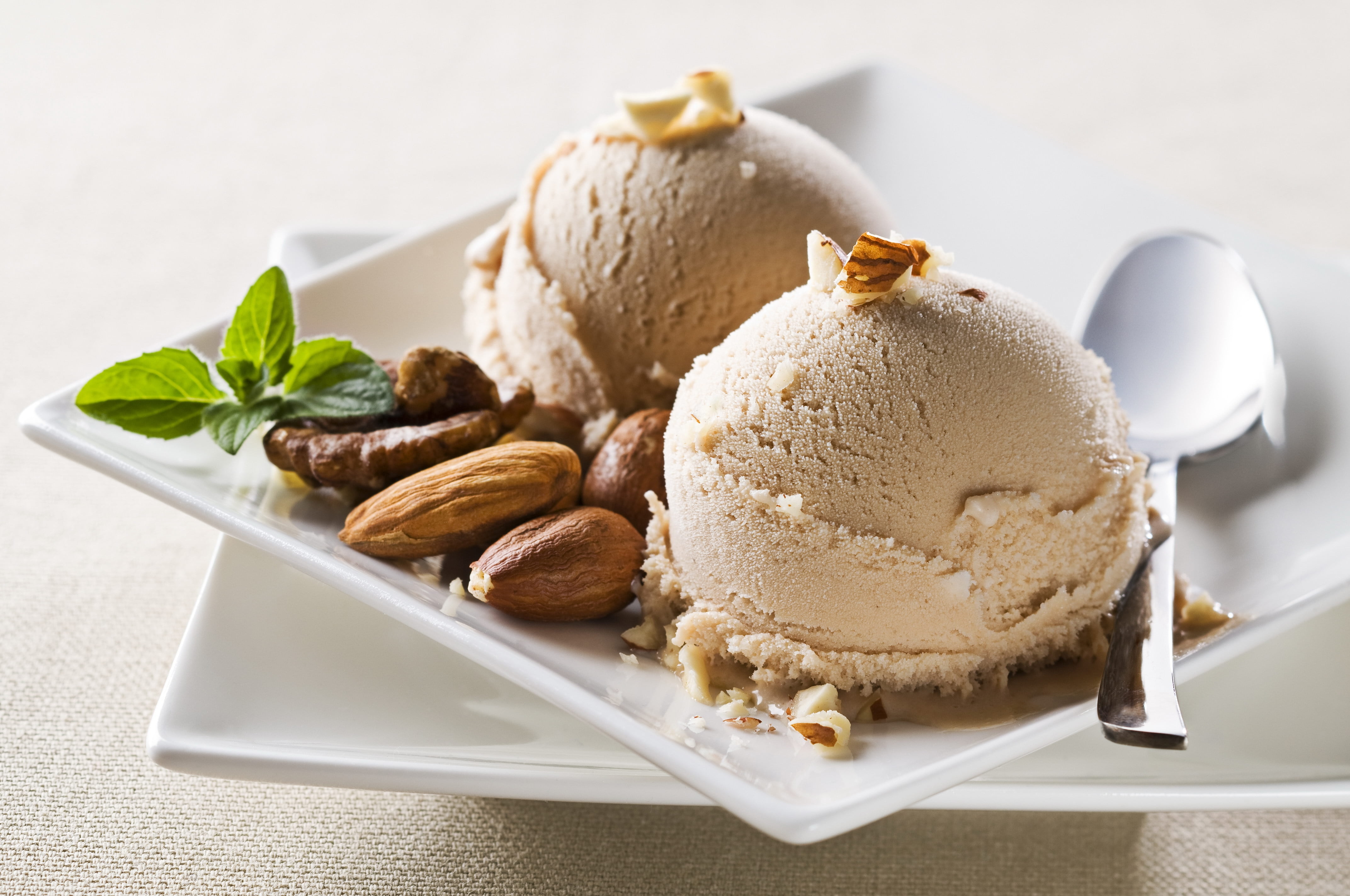 square, frozen, cold - Temperature, freshness, ice Cream, gourmet, dairy product, ready-to-eat, mint, indoors, nuts, snack, ice, white, sweet Food, sweet, HD Wallpaper