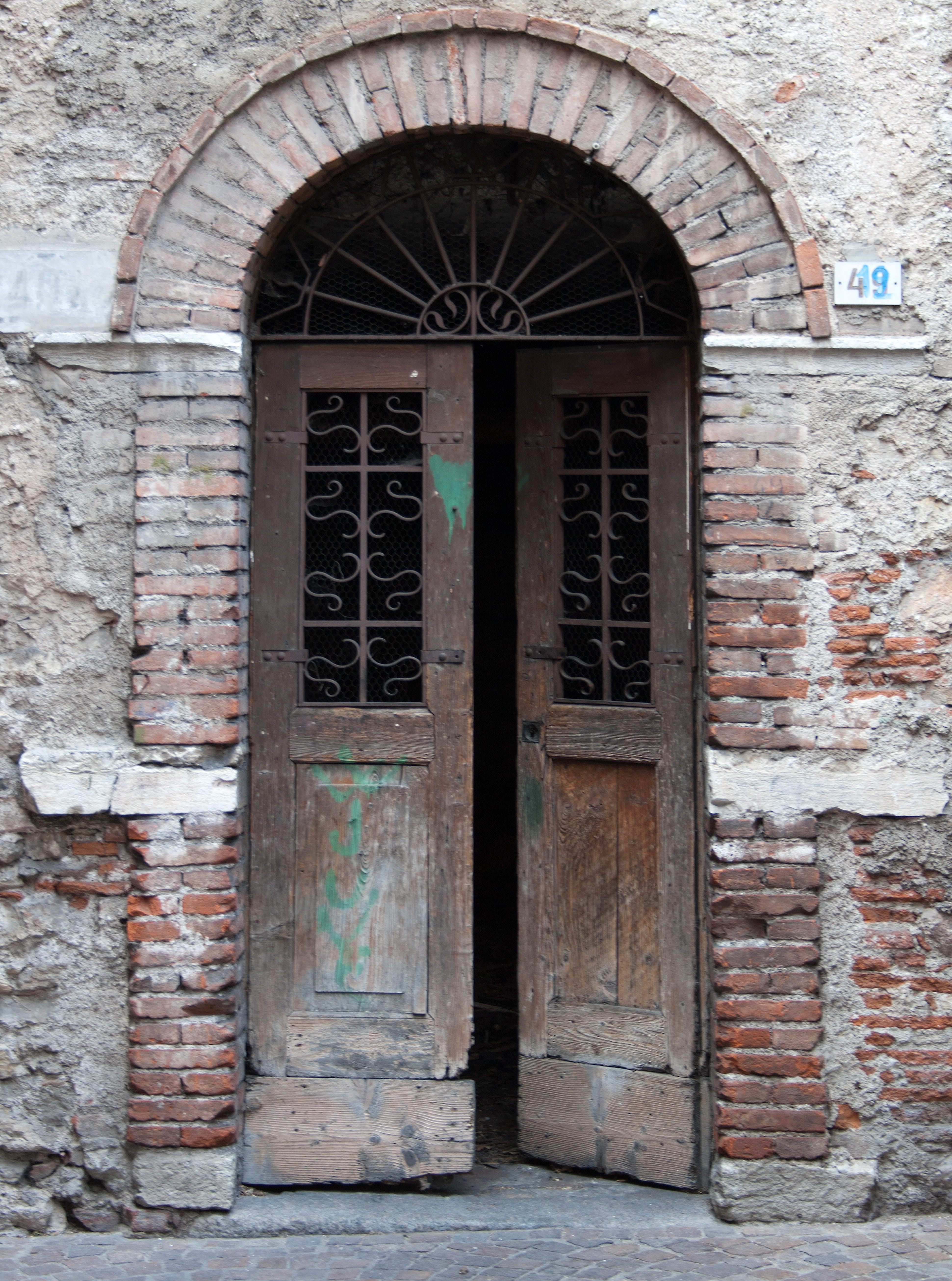 brick wall, lake garda, old, architecture, built Structure, building, opened, day, safety, brown, architecture And Buildings, old doorway, 5K, facade, Phone HD Wallpaper