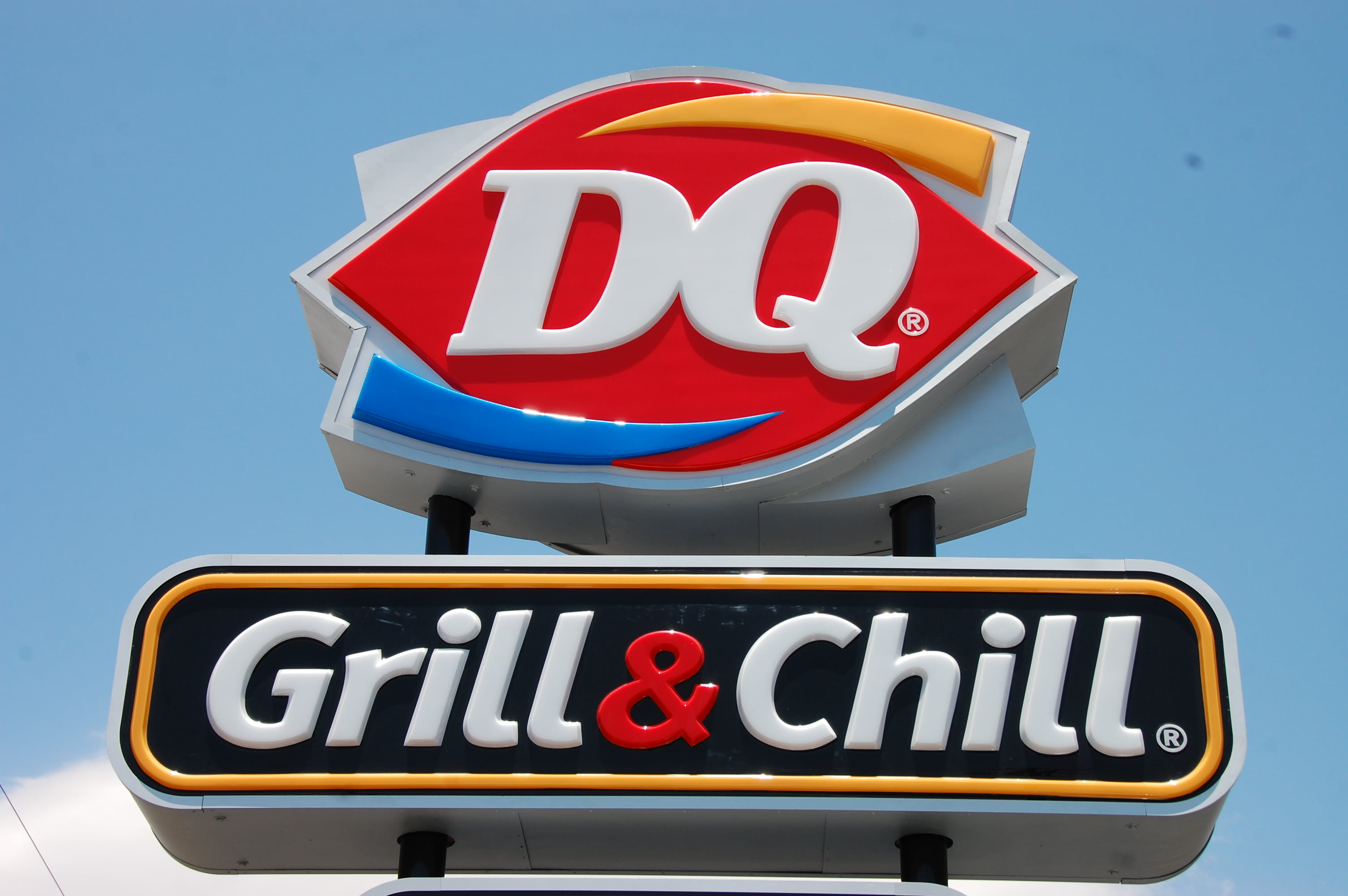 dairy, restaurant, western script, blue, arrow symbol, road sign, capital letter, information sign, low angle view, information, single word, communication, HD Wallpaper