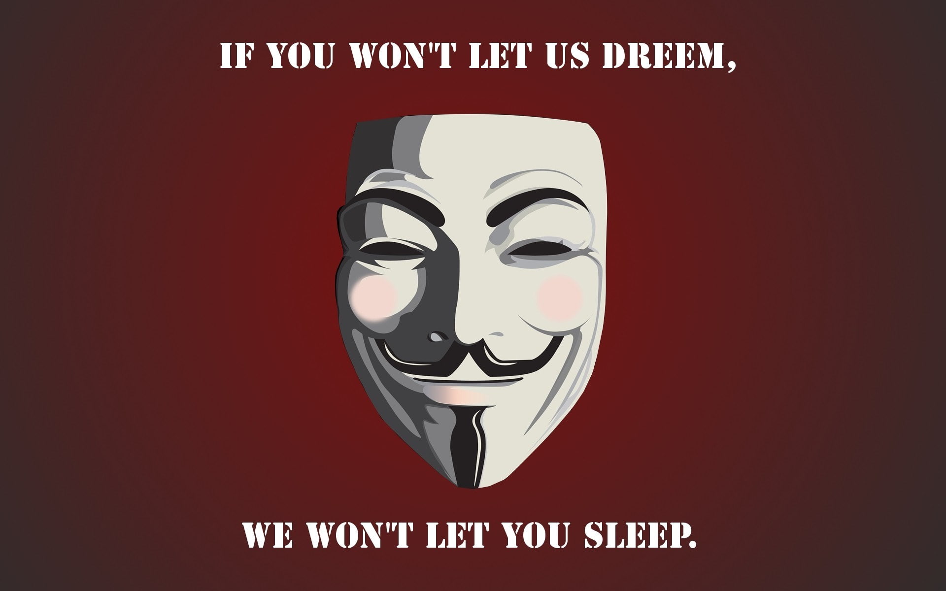 anonymous late backgrounds desktop, 1080P, no people, male likeness, close-up, text, indoors, western script, copy space, sign, studio shot, red, human representation, HD Wallpaper