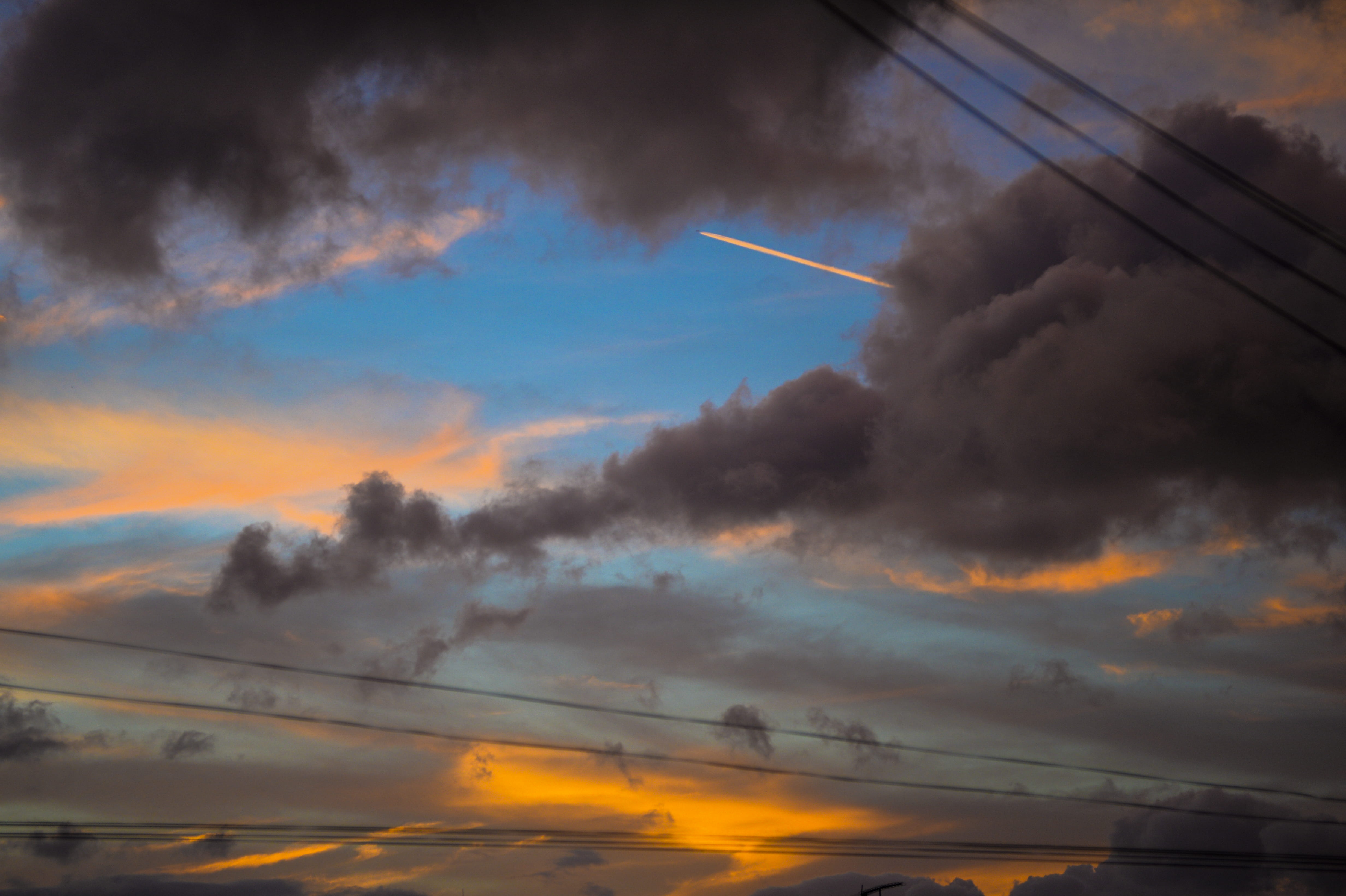 dusk, tranquility, sunlight, orange color, no people, sky, outdoors, sunglow, nature, sunset, pollution, dramatic sky, cloud - sky, glow, environment, architecture, HD Wallpaper