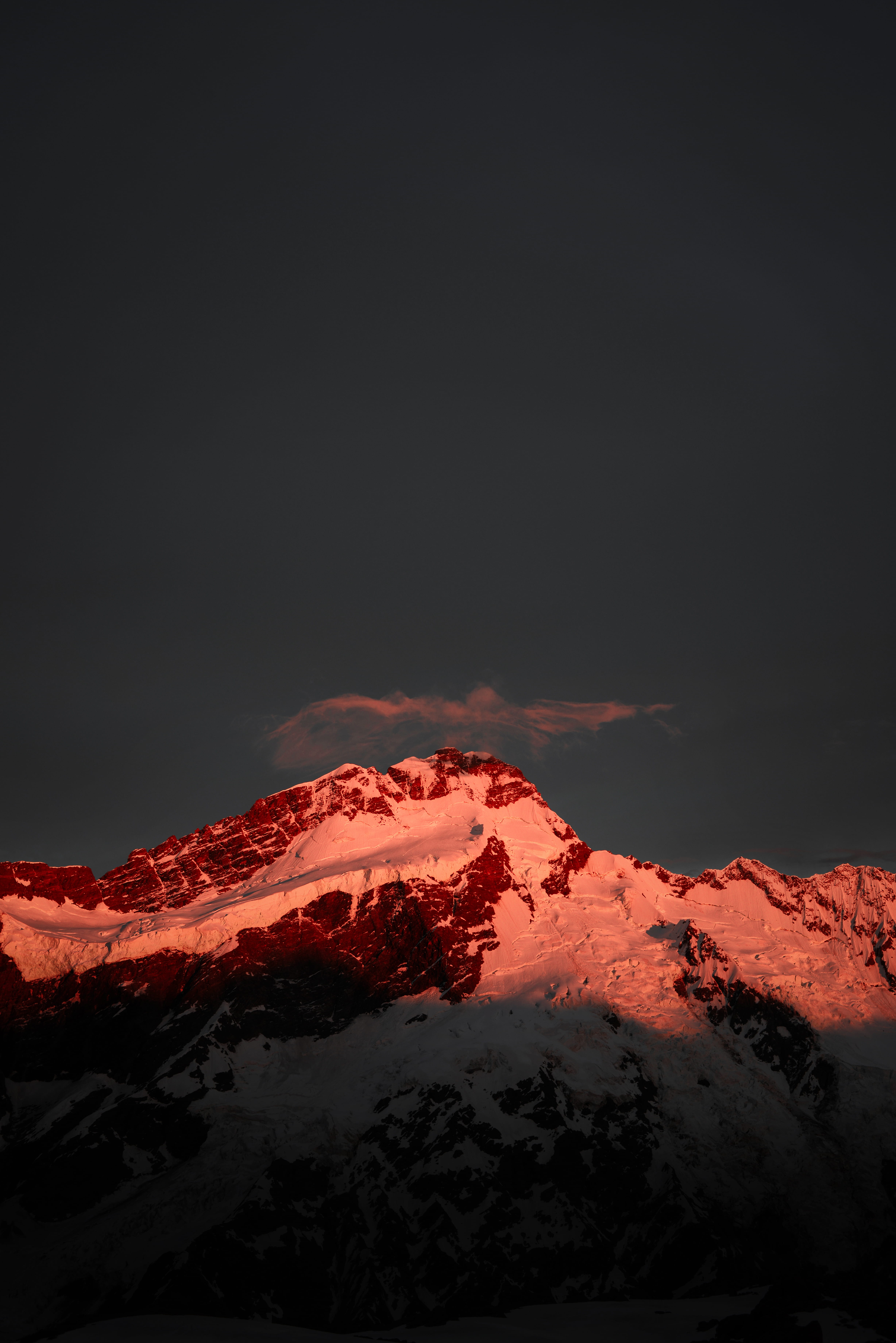 perfect, sunset, travel, non-urban scene, mountain, ice, explore, scenics - nature, summit, tranquility, copy space, outdoors, winter, dark, tranquil scene, Phone HD Wallpaper