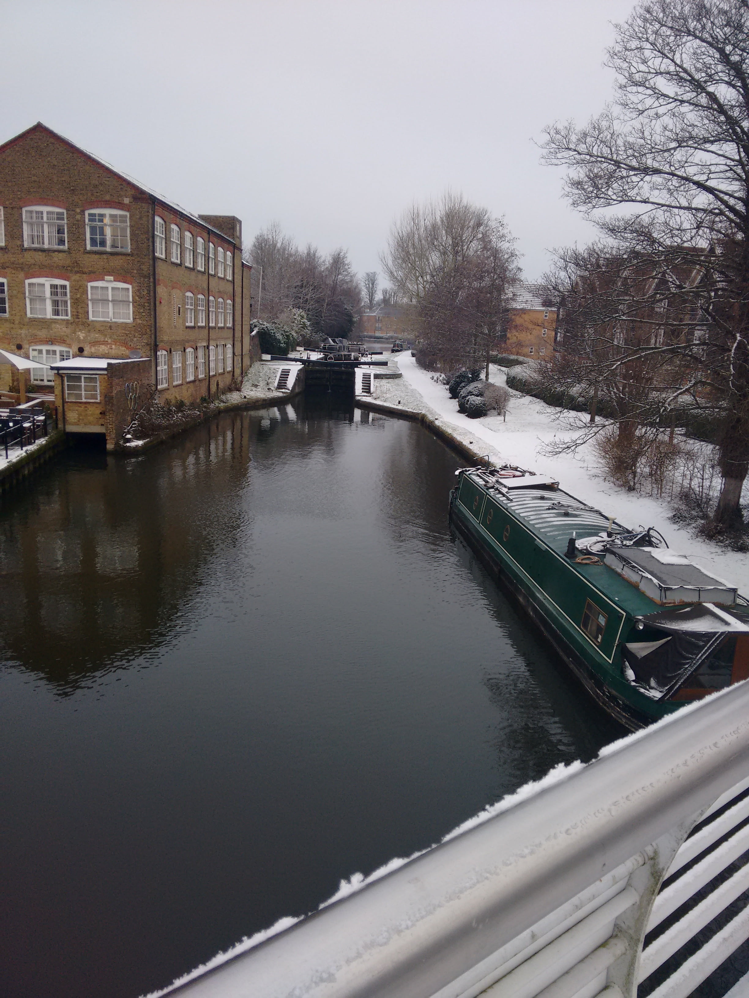 architecture, tree, canal, building exterior, boat, built structure, building, waterfront, landscape, day, water, snow, winter, transportation, 2K, residential district, Phone HD Wallpaper