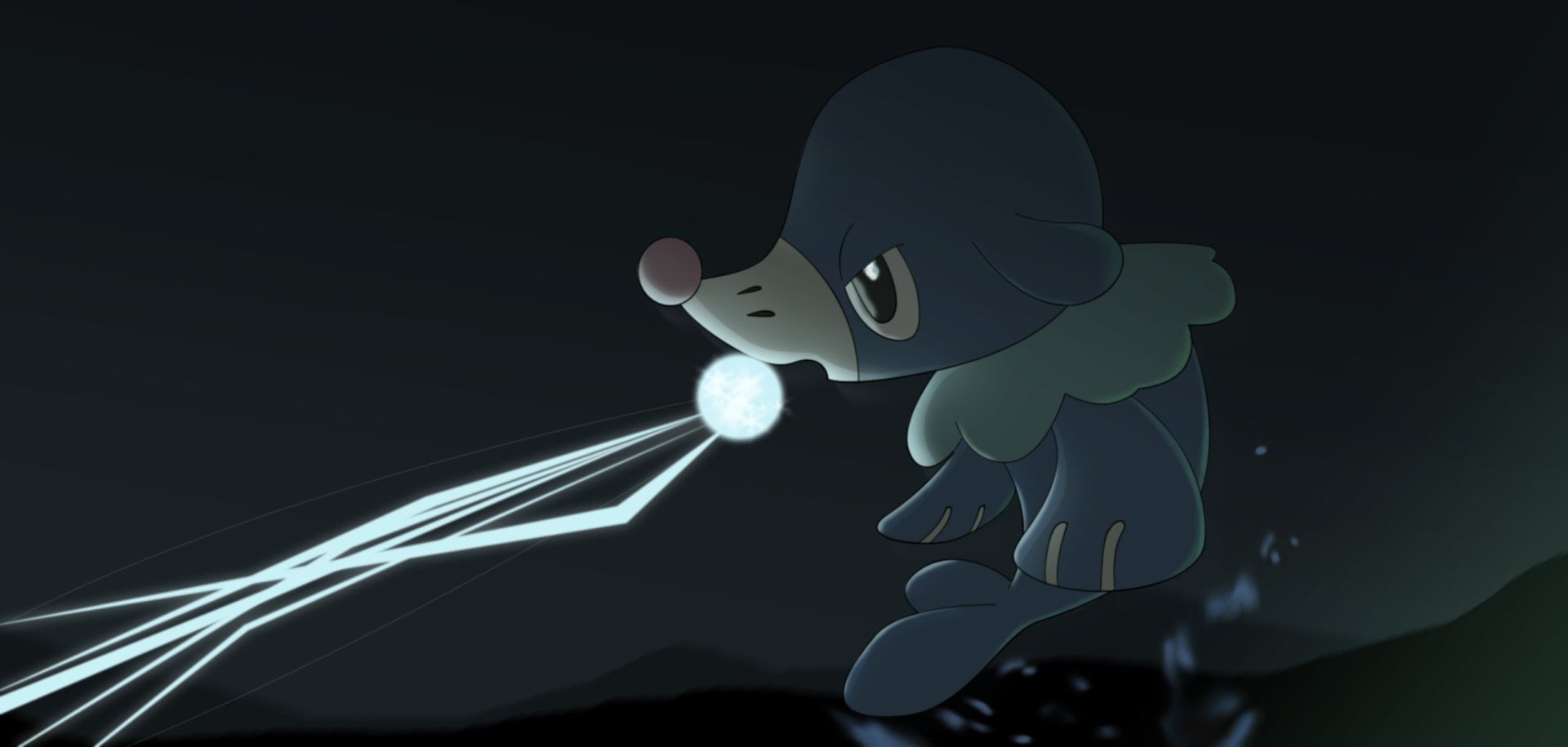 copy space, Pokémon: Sun and Moon, dark, black background, mask, 1080P, Popplio (Pokémon), representation, Pokémon Sun And Moon, disguise, motion, night, HD Wallpaper