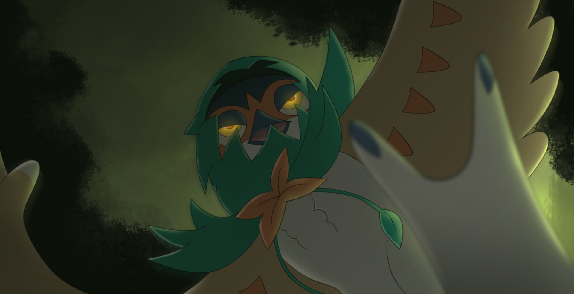 Decidueye (Pokémon), leisure activity, outdoors, Pokémon Sun And Moon, day, human representation, green color, leaf, nature, representation, 1080P, tree, HD Wallpaper
