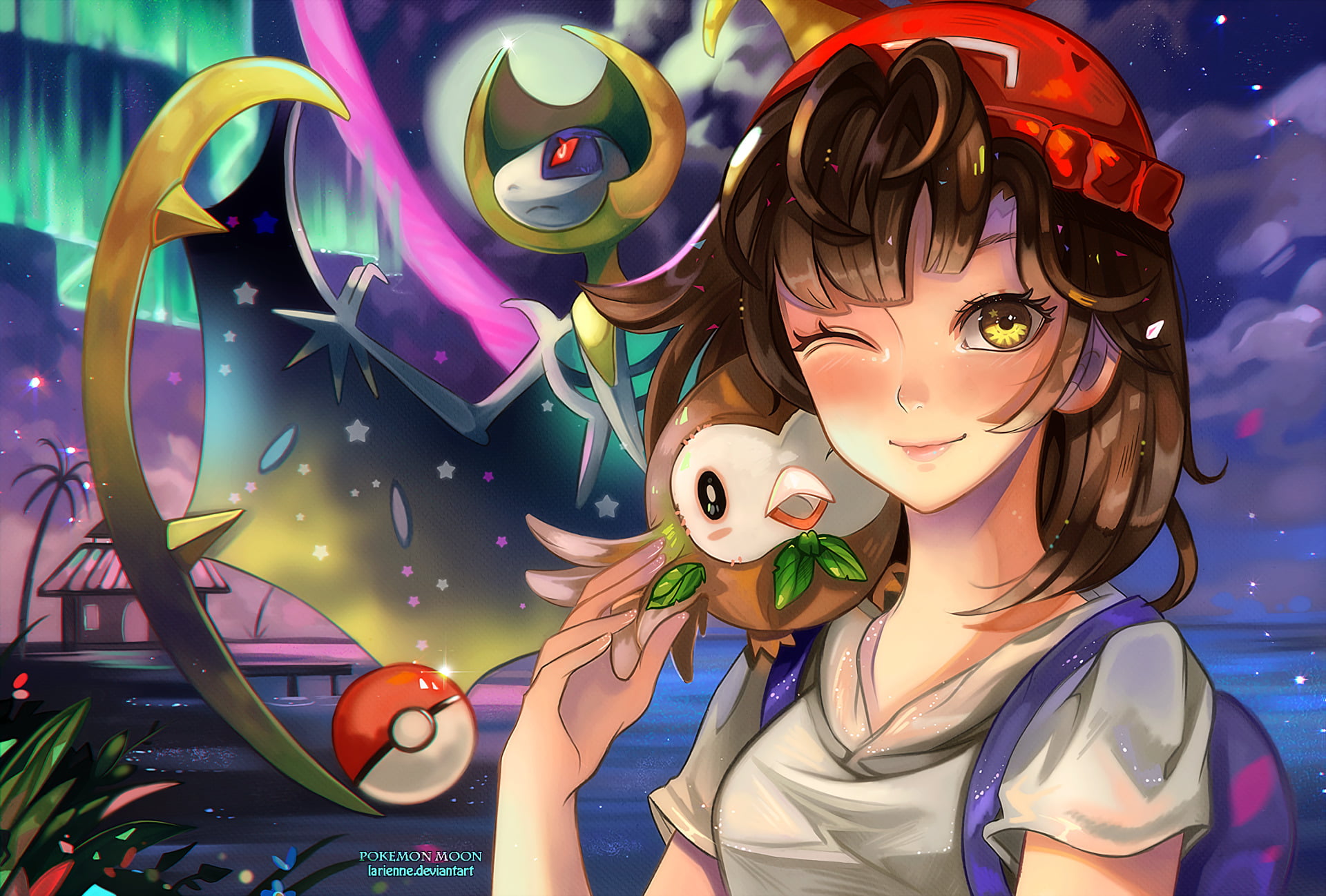 looking at camera, leisure activity, Pokémon, Pokémon: Sun and Moon, real people, portrait, females, outdoors, young women, multi colored, adult, representation, HD Wallpaper