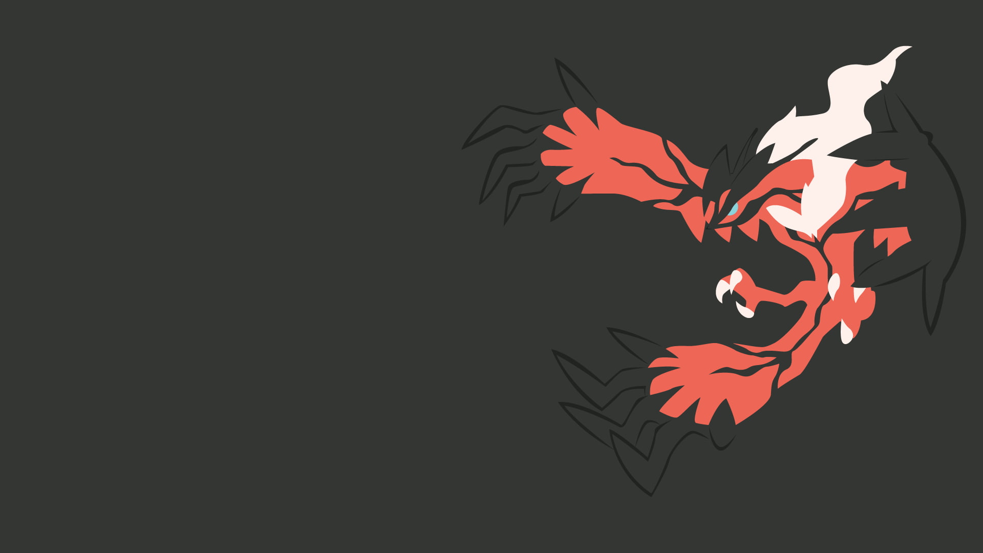 animal, black background, Yveltal, creativity, no people, silhouette, Pokémon, nature, flying, outdoors, 1080P, animal representation, sky, spread wings, HD Wallpaper