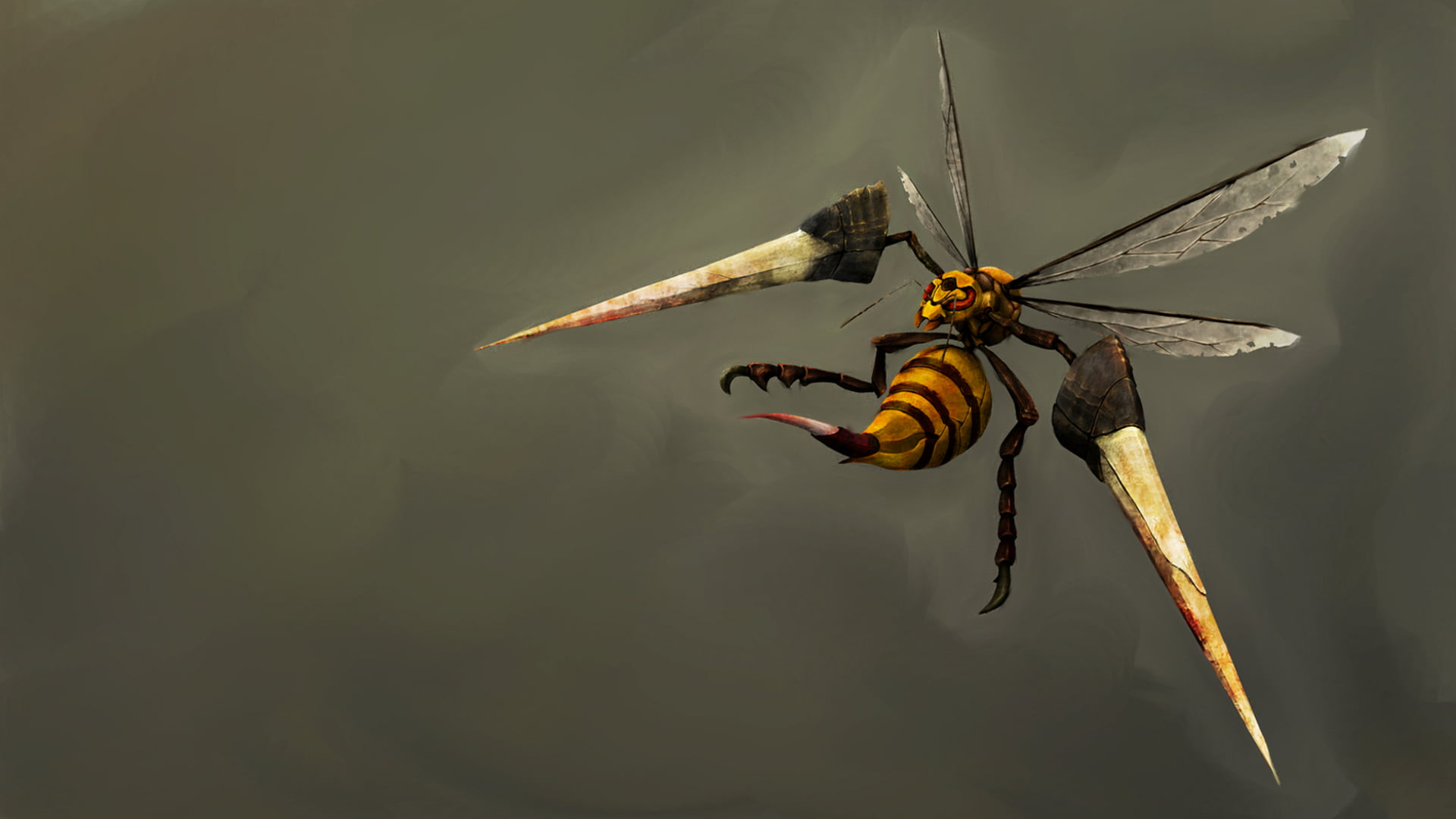 yellow, animal themes, no people, animals in the wild, Pokémon, beauty in nature, flying, animal wildlife, insect, 1080P, animal wing, nature, beedrill, HD Wallpaper