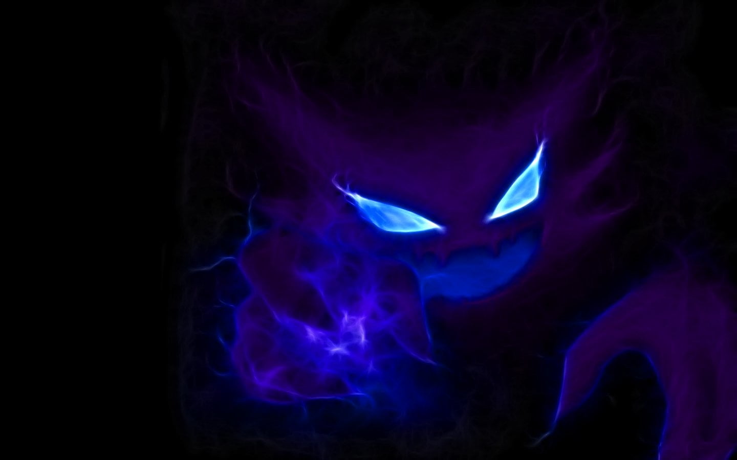 flame, smoke - physical structure, communication, motion, blue, purple, close-up, fire, Pokémon, dark, burning, 720P, beautiful woman, night, black background, HD Wallpaper