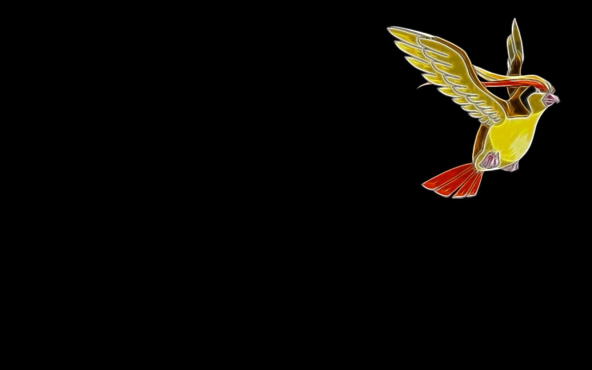 yellow, black background, Flying Pokémon, 1080P, animal wildlife, indoors, animal, fish, leaf, animal themes, vertebrate, copy space, studio shot, flying, HD Wallpaper