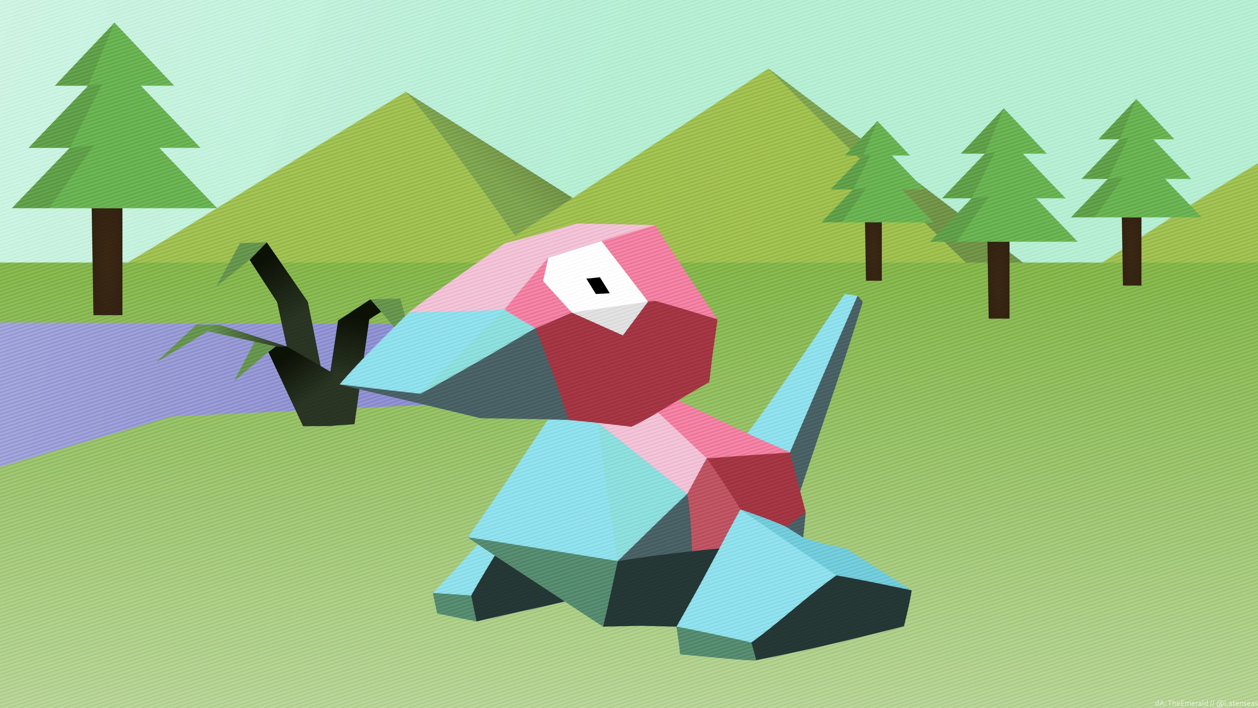 Pokémon, porygon, vector, 4K, HD Wallpaper