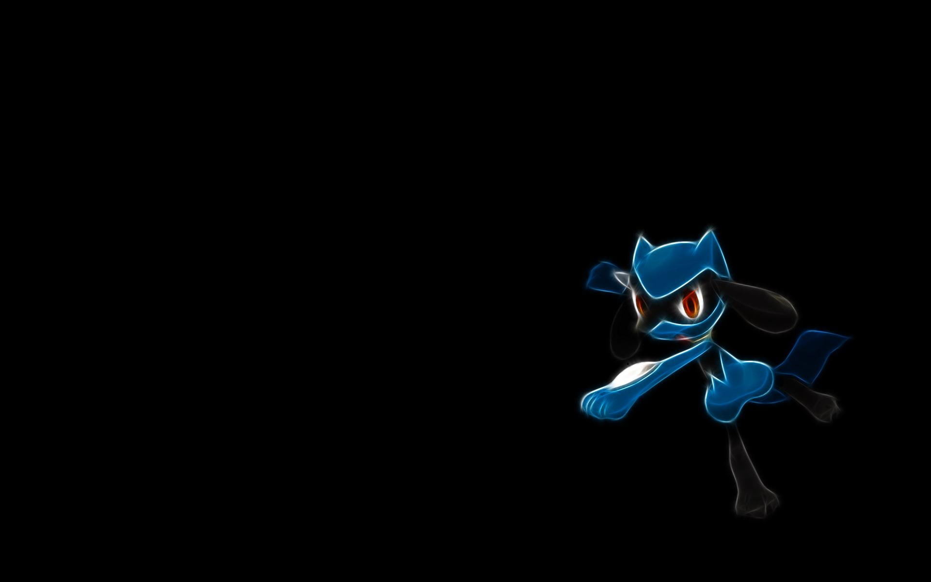 black, anime, 1080P, lucario, black background, background, HD Wallpaper