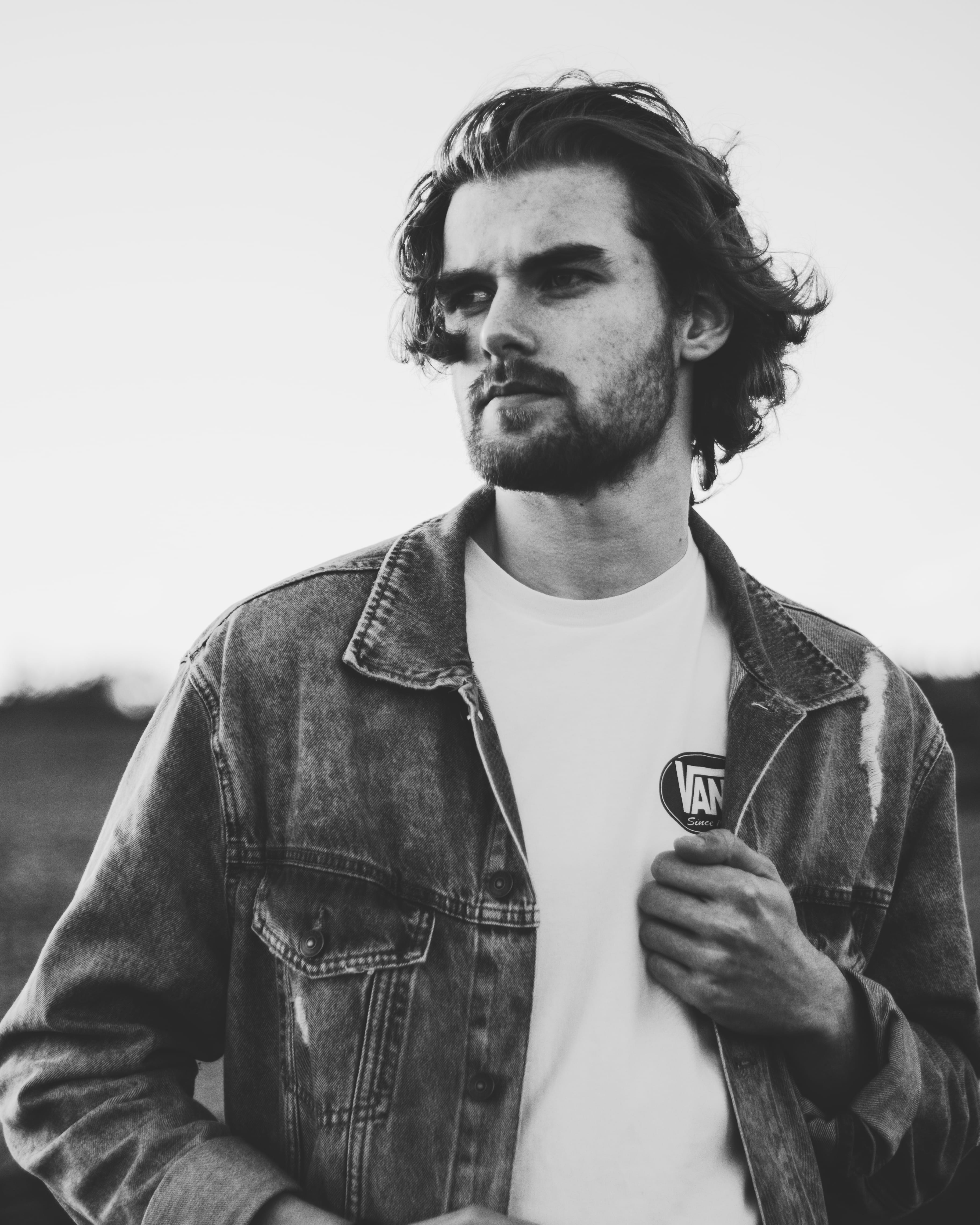 beard, actor, wear, one person, young adult, mustache, music, denim jacket, real people, pose, young men, musician, men, denim, standing, man, facial expression, Phone HD Wallpaper