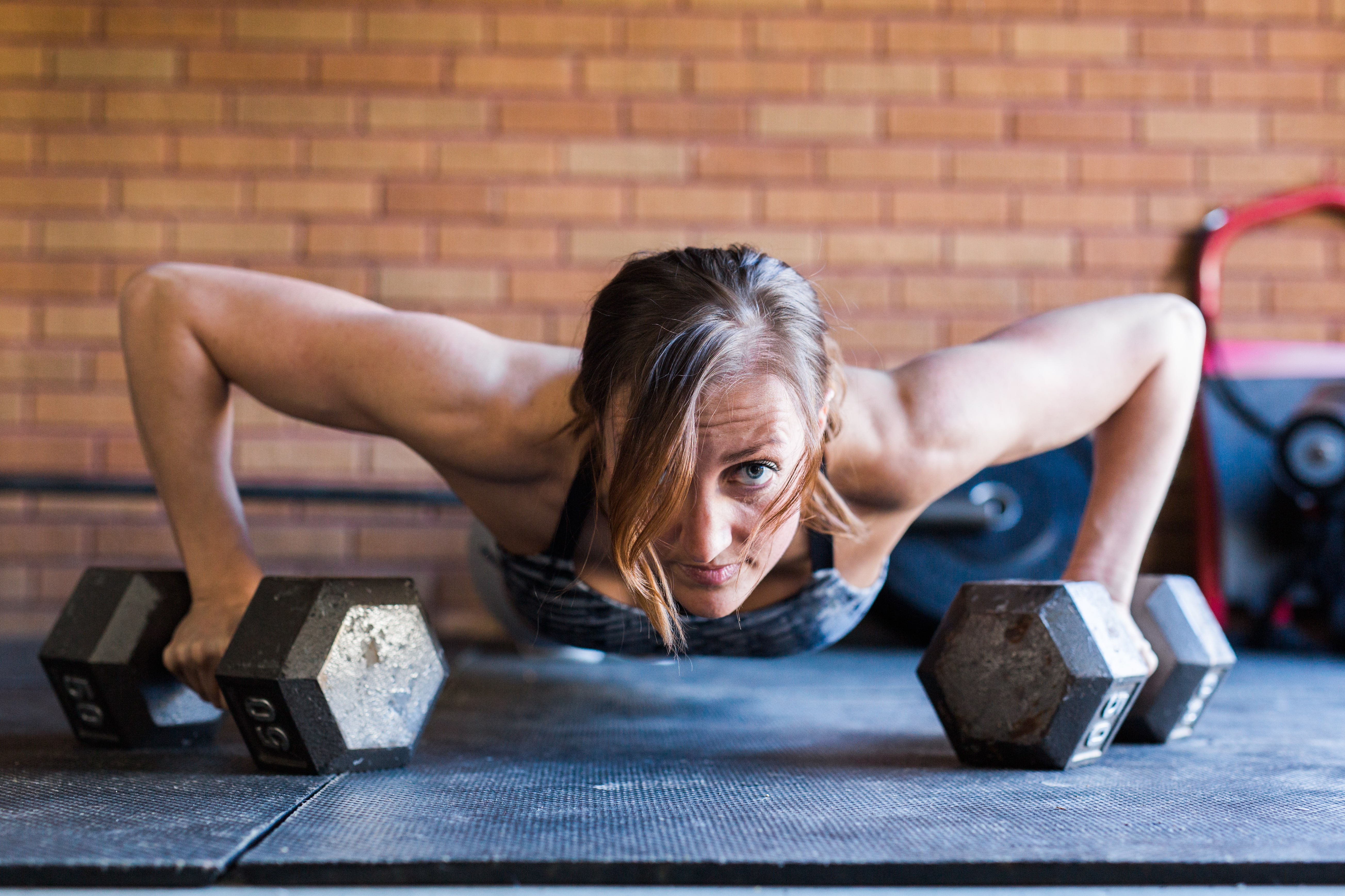 5K, push-ups, gym, dumbbells, workout, HD Wallpaper
