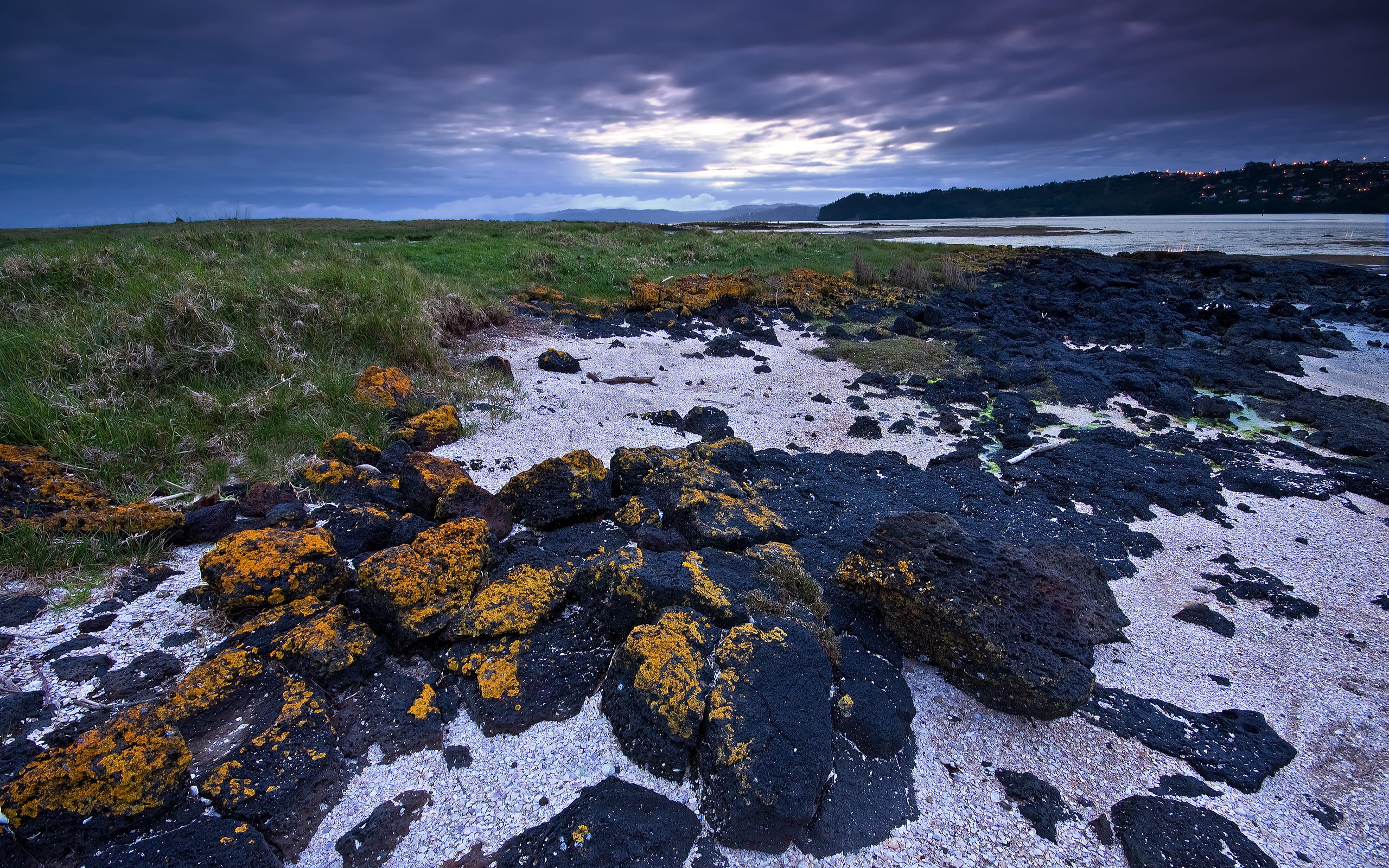 solid, black, day, blue, land, rock - object, nature, tranquil scene, sky, water, rocks, tranquility, rock, scenics - nature, beach, yellow, sea, plant, HD Wallpaper