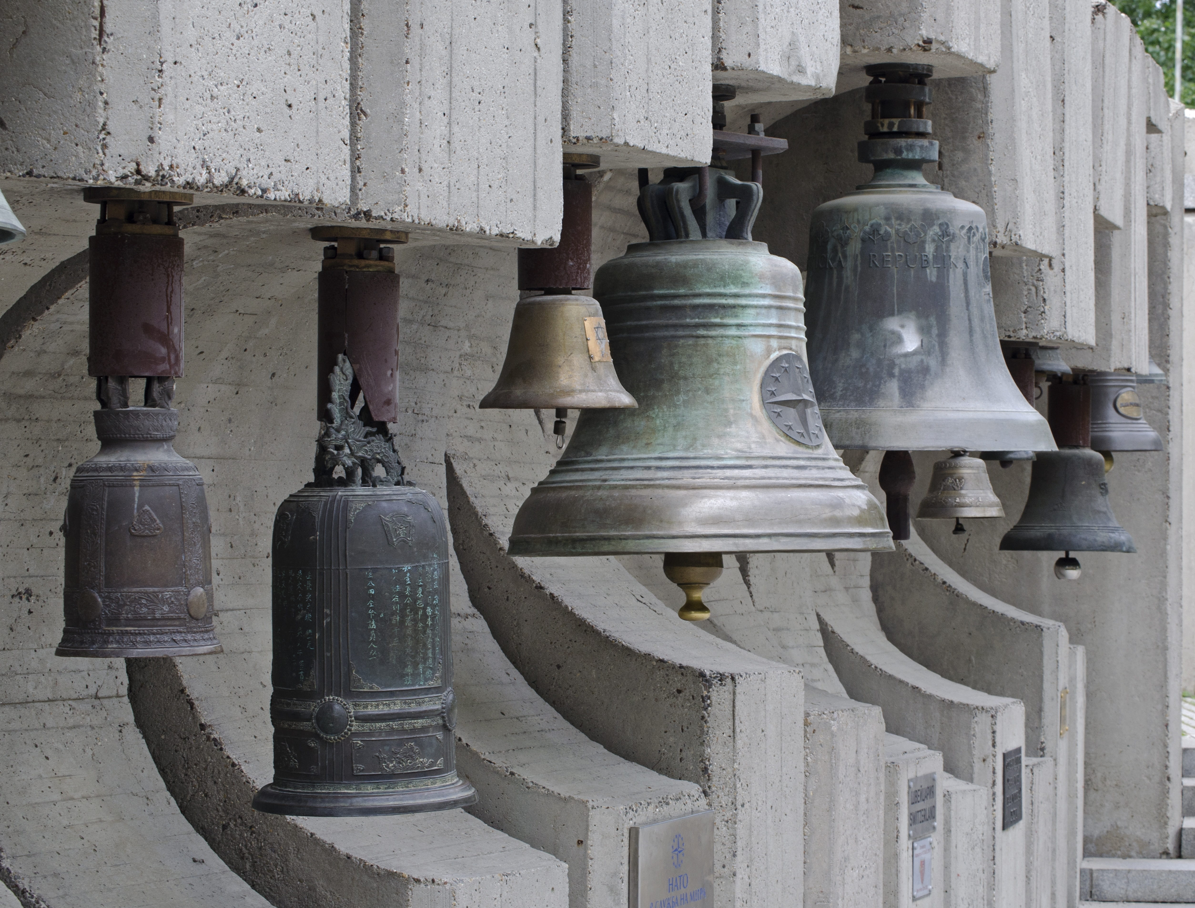 children, lighting equipment, communist, group of objects, sofia, in a row, old, no people, bells, peace, kambanite park, un, variation, electric lamp, HD Wallpaper