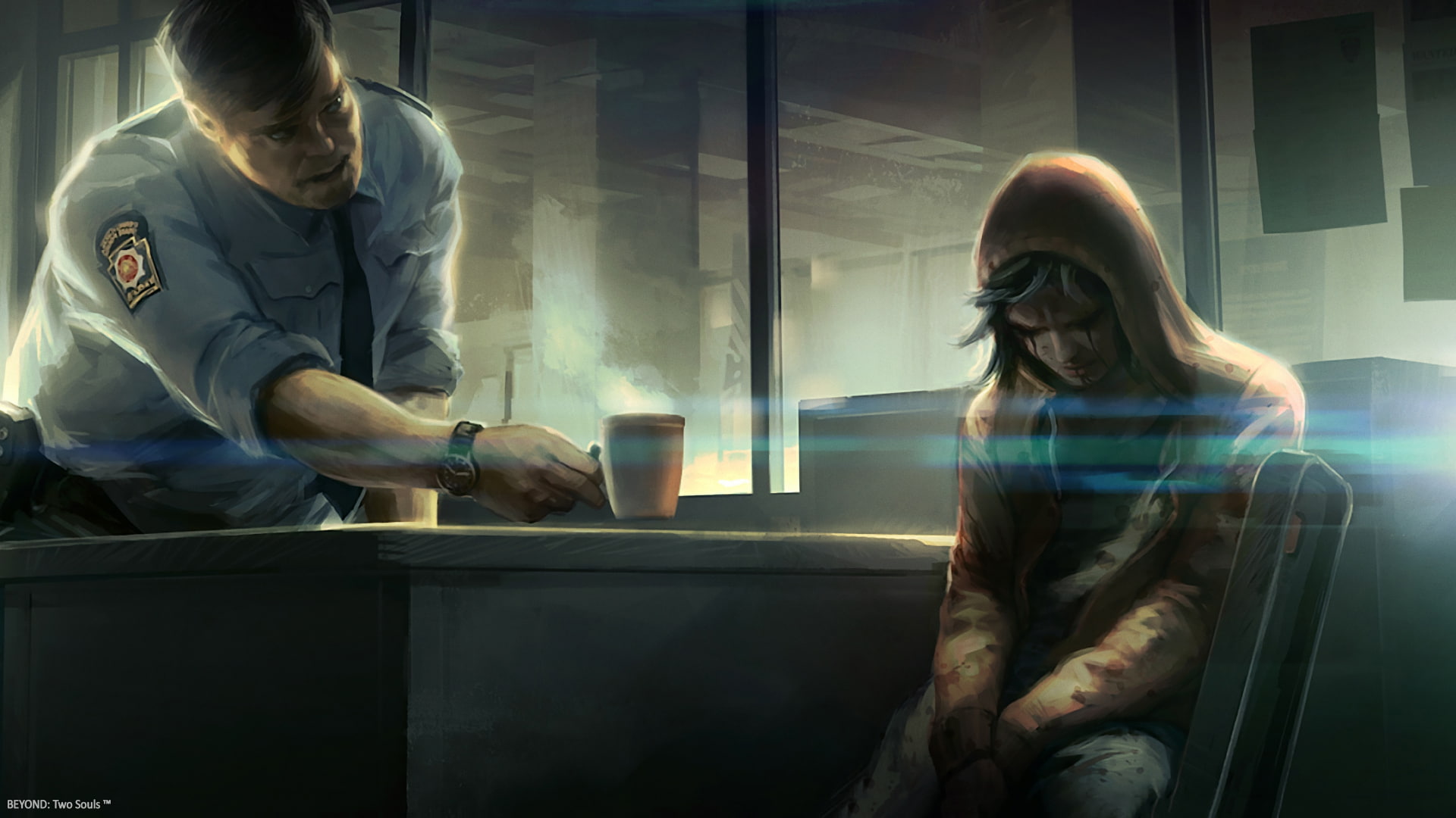 cup, 1080P, video games, two, hd, hoodie, souls, police, drawing, beyond, HD Wallpaper