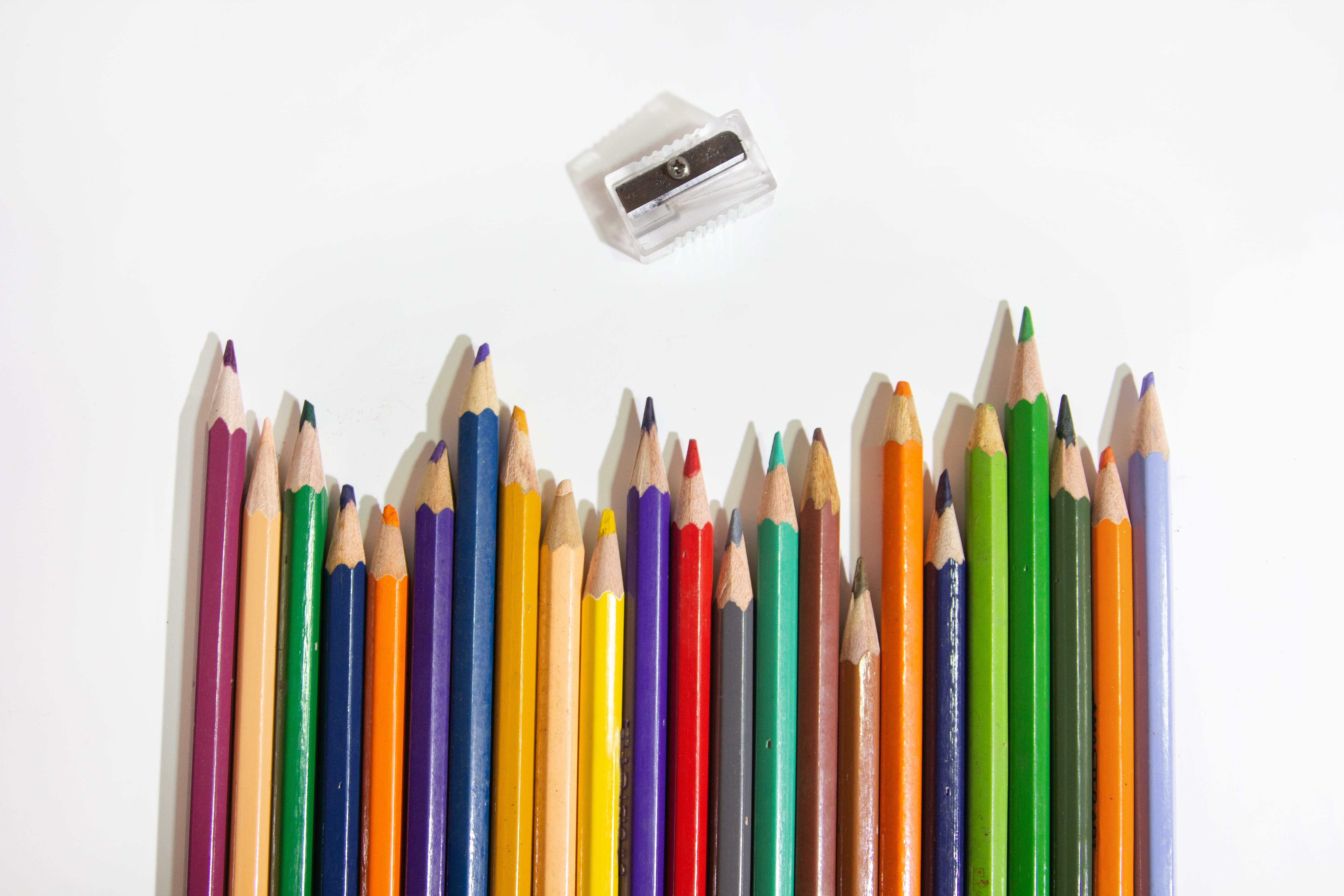 no people, large group of objects, studio shot, red, pencils, writing instrument, white, background, wood, brown, close-up, choice, cut out, education, HD Wallpaper