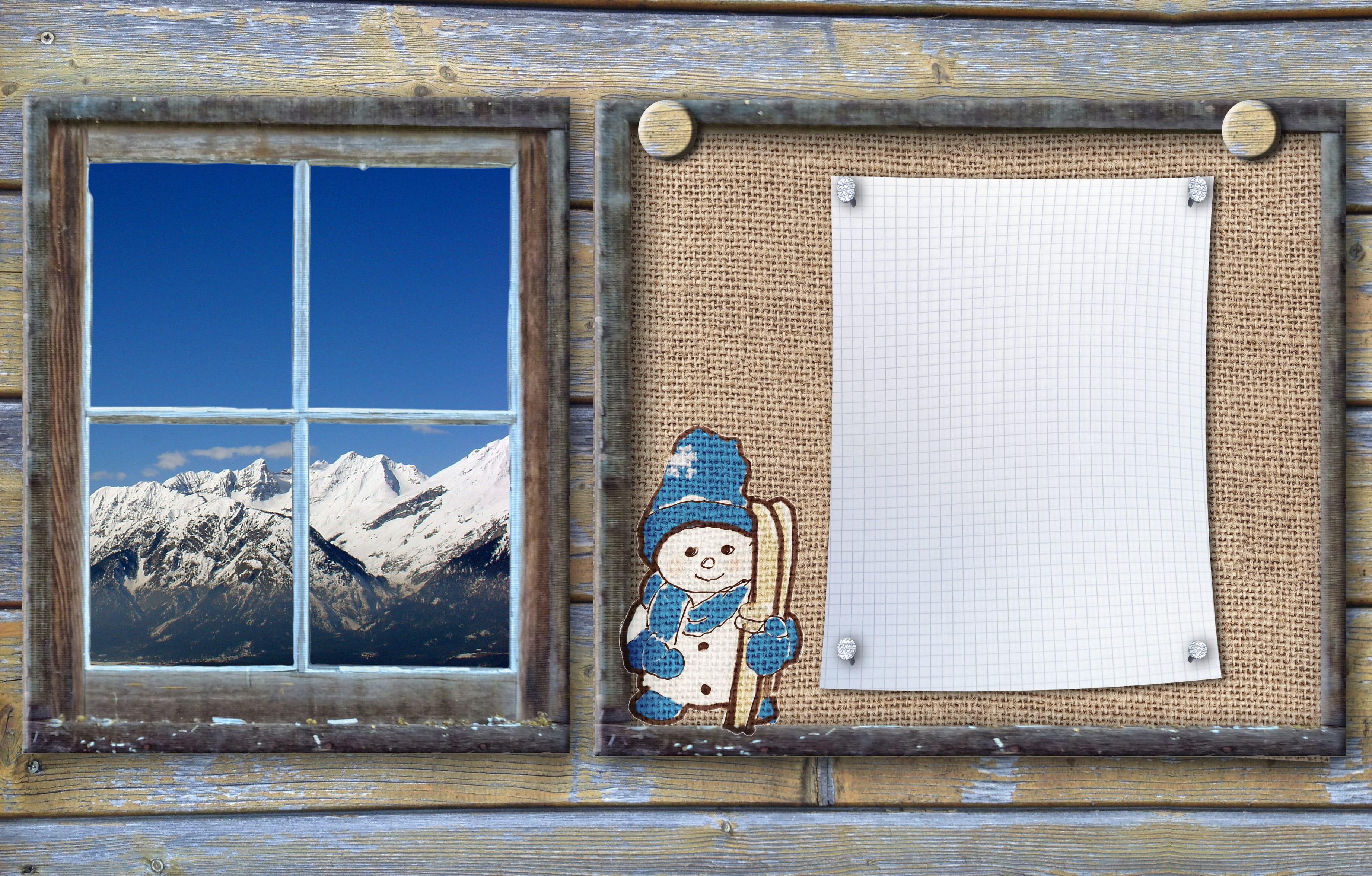 no people, indoors, offspring, day, snowman, nature, 2K, list, black, Bulletin Board, blue, childhood, ski, frame, building exterior, Winter Sports, wooden, HD Wallpaper