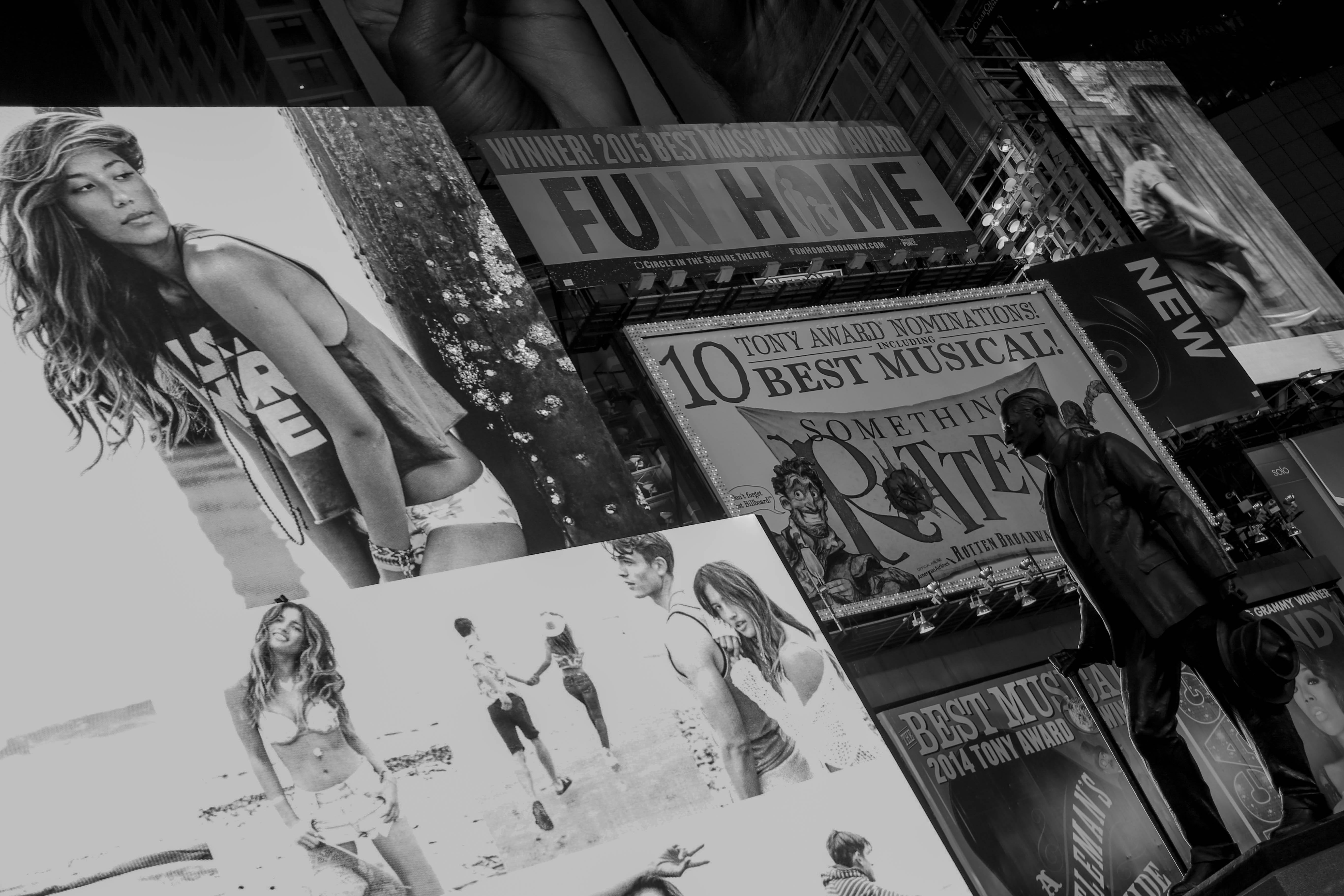 bulletin, wear, city, buildings, text, 5K, boards, grayscale, photograph, street, craft, creativity, photo, posters, adult, non-western script, commerce, HD Wallpaper