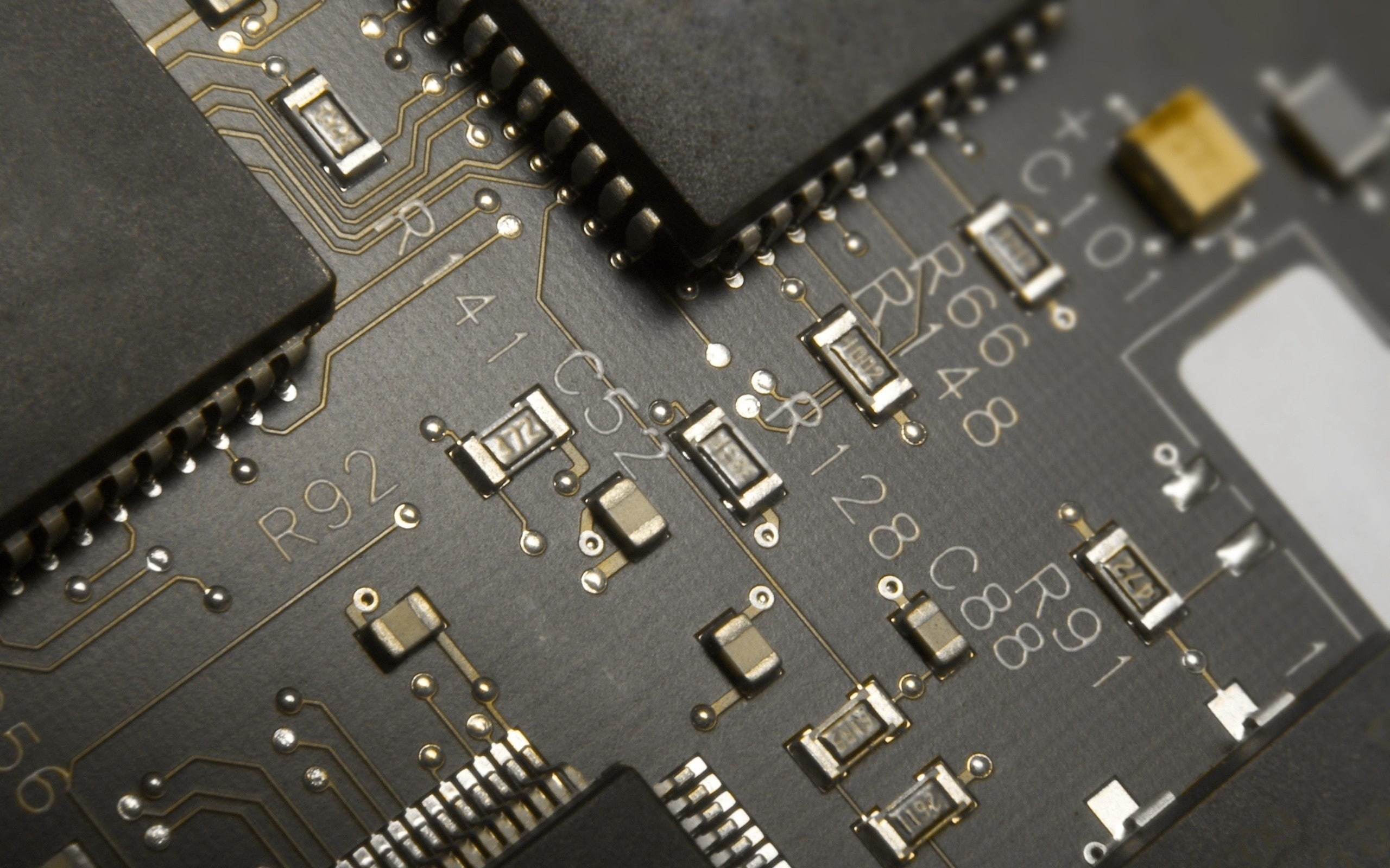 circuit paths, pin, chips, 2K, black, HD Wallpaper