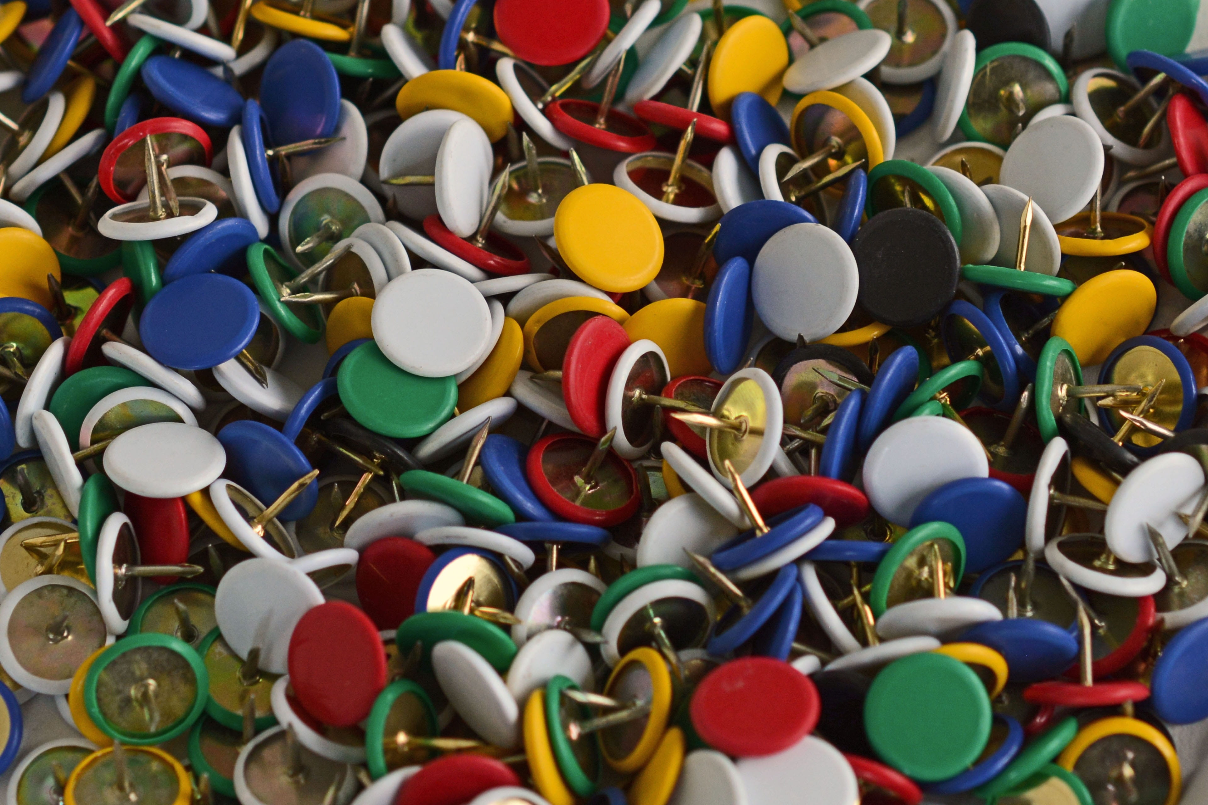Colorful, design, no people, Nails, purposes, geometric shape, circle, detention, shape, excess, collection, heap, high angle view, variation, Tacks, indoors, HD Wallpaper
