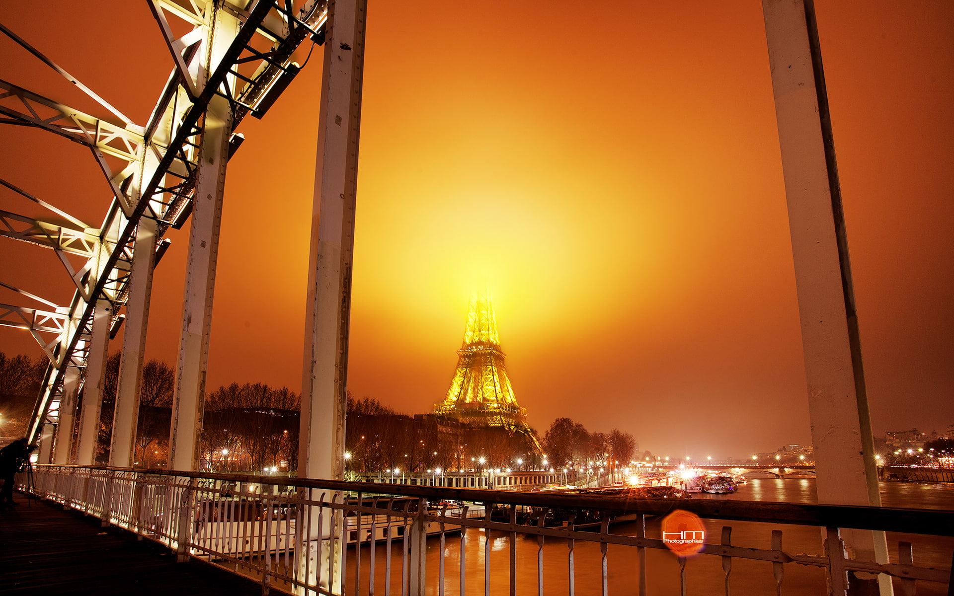 1080P, tower, cityscape, lights, night, hd, paris, eiffel, HD Wallpaper