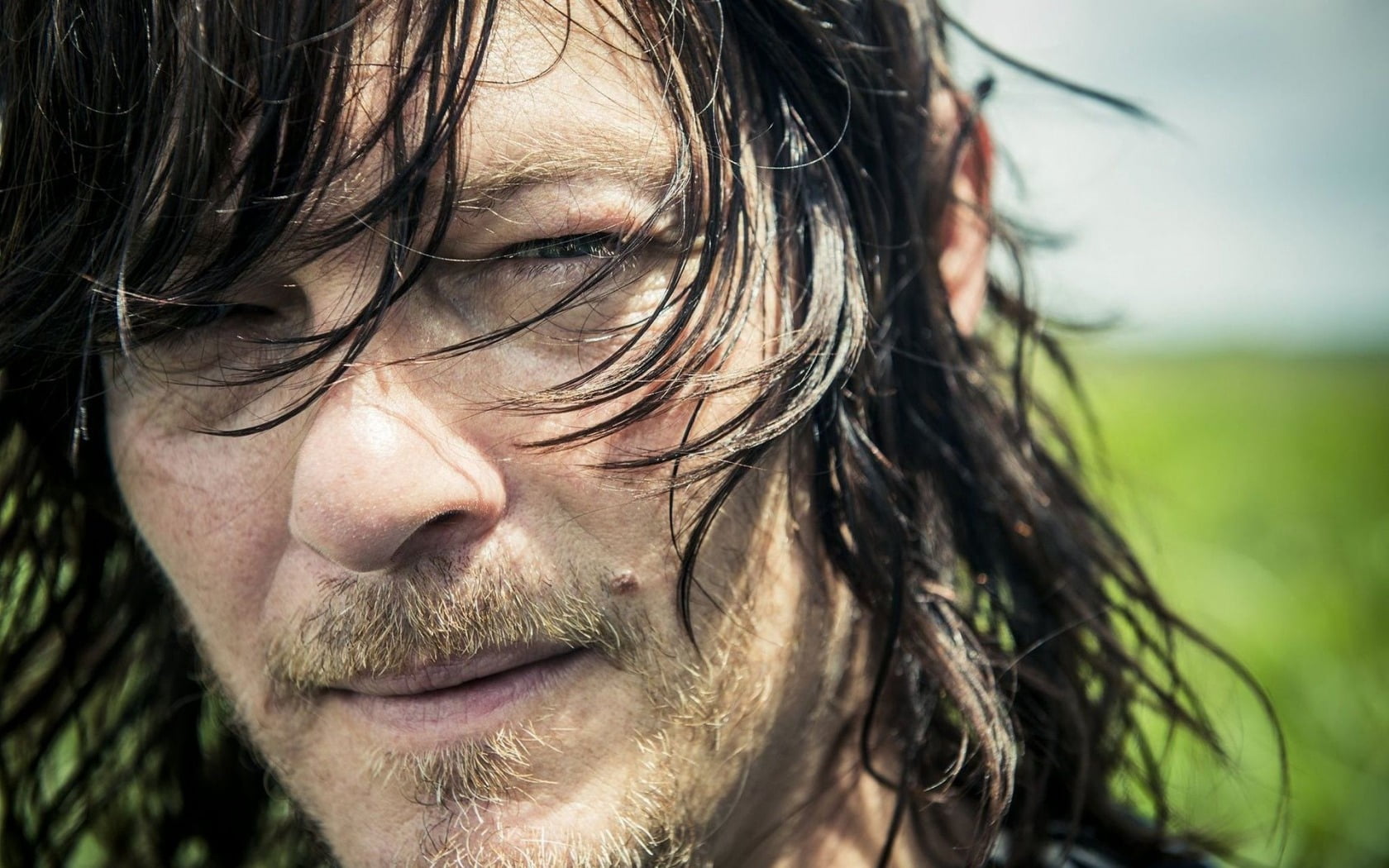body part, human face, focus on foreground, face, facial hair, black, norman reedus, actor, human body part, hair, bristle, emotion, s, outdoors, human hair, HD Wallpaper