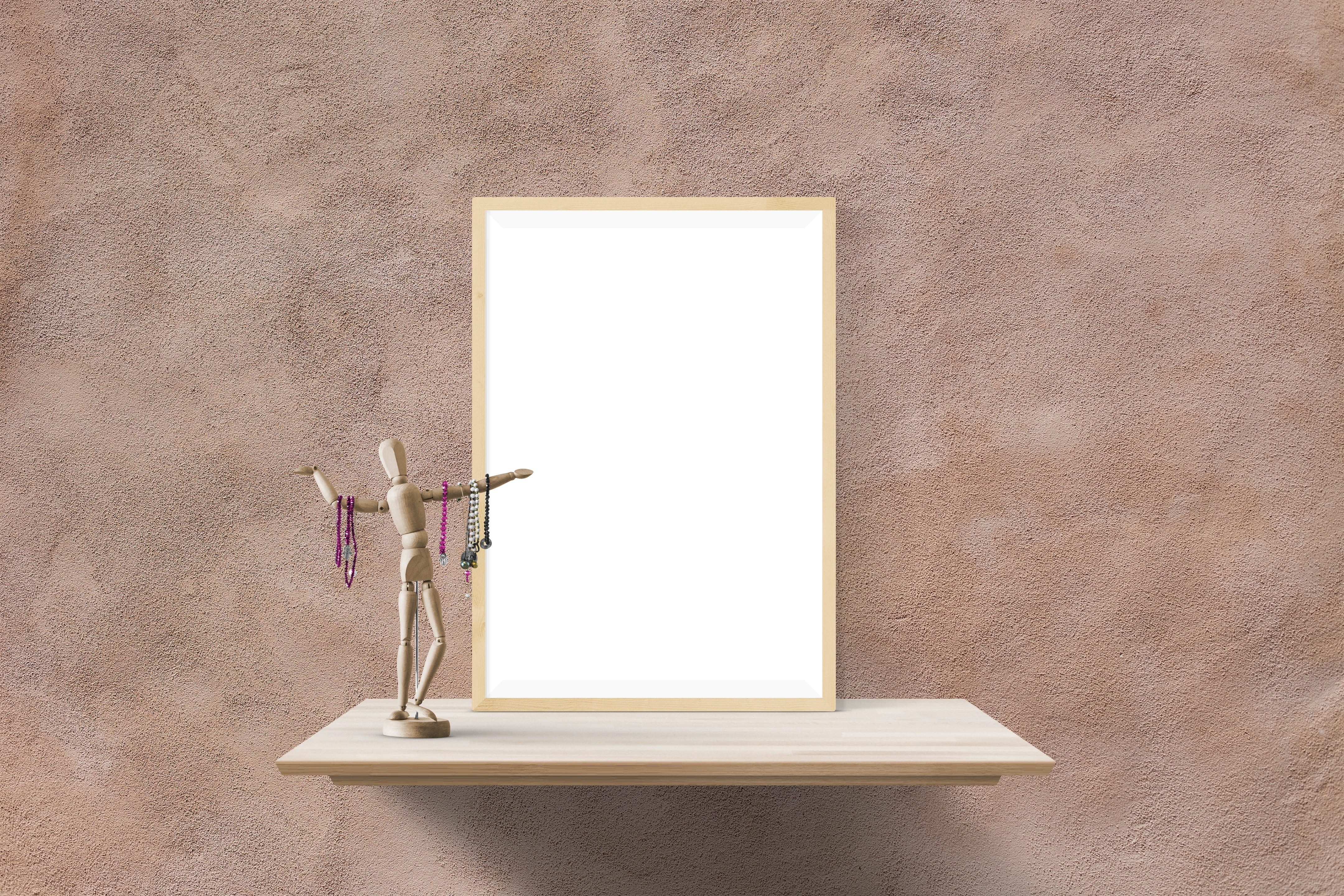 picture frame, wall - building feature, brown, day, shelf, still life, mockup, poster, presentation, nature, wooden, mock, hanging, concrete, architecture, HD Wallpaper