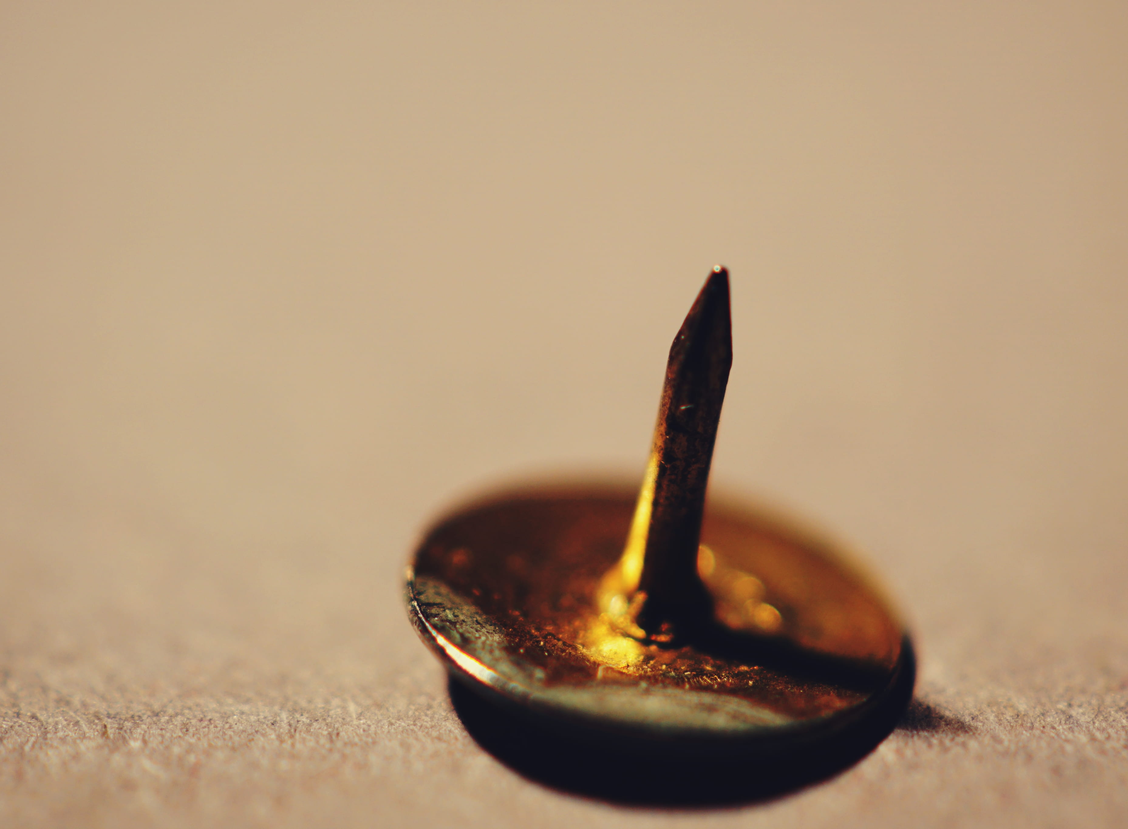 copy space, single object, thumbtack, table, studio shot, close-up, selective focus, still life, wood - material, no people, burning, eating utensil, indoors, HD Wallpaper