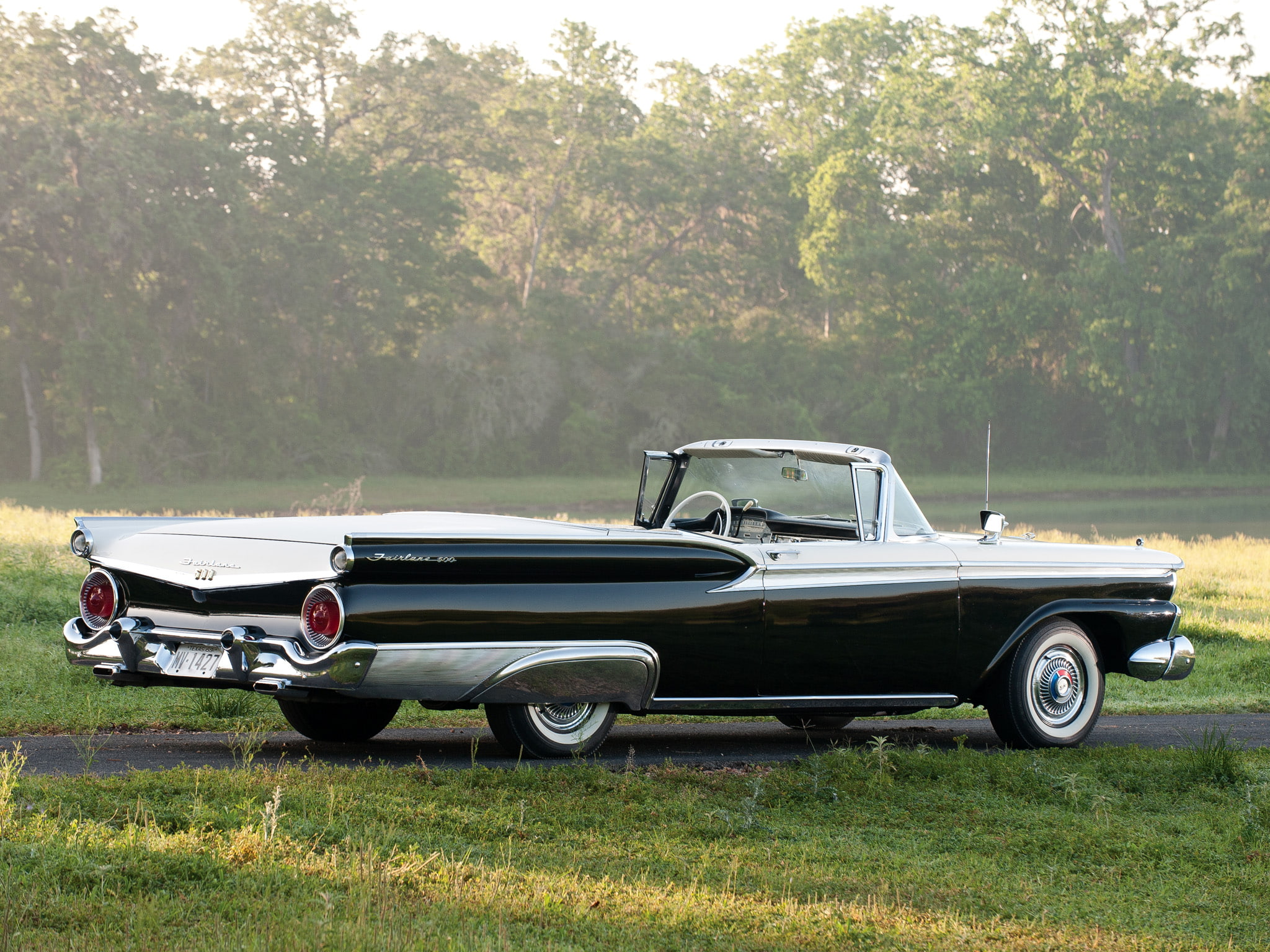 retro, ford, 1080P, fairlane, skyliner, 500, 1959, hardtop, retractable, HD Wallpaper