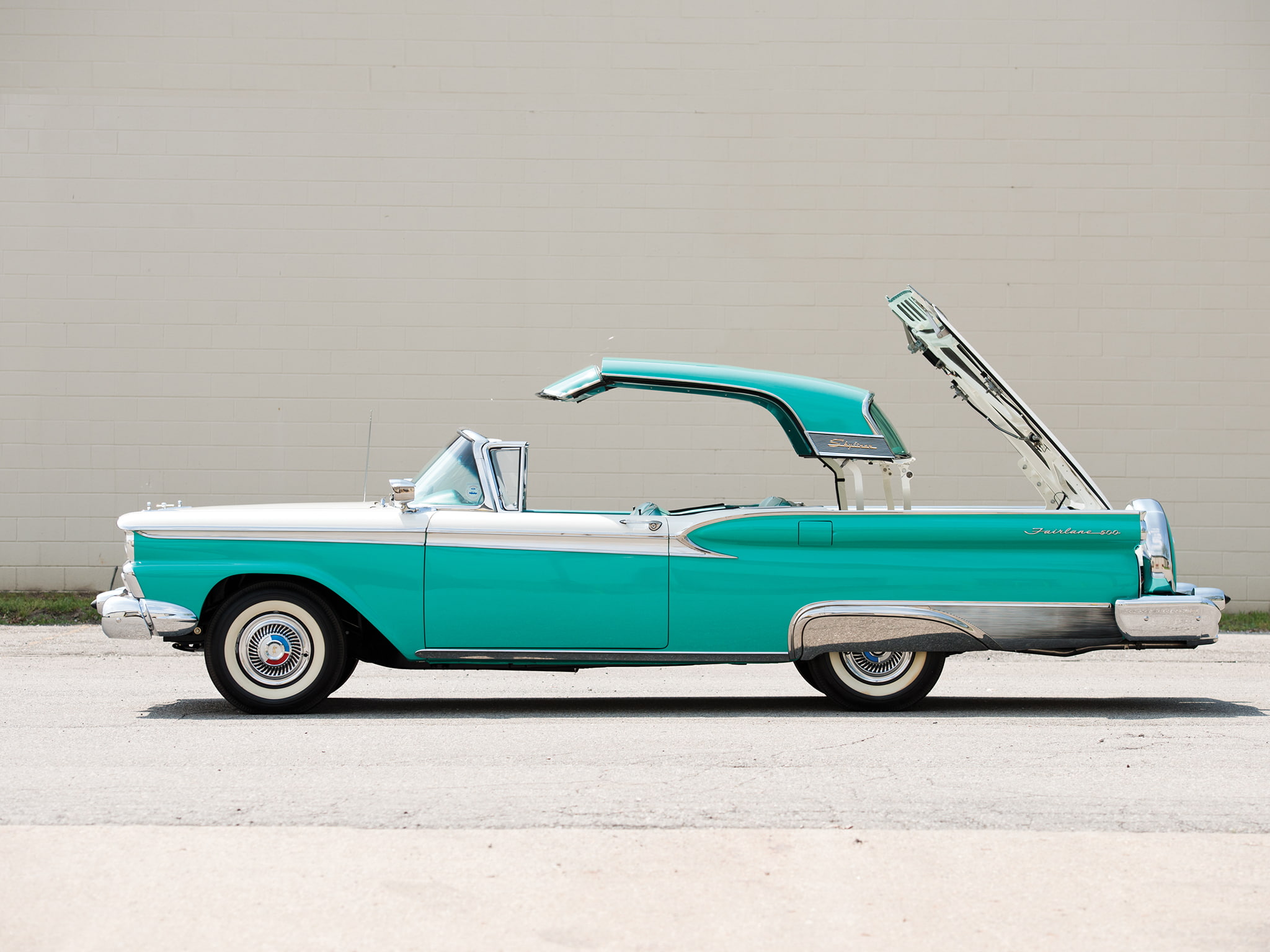 1959, fairlane, retractable, skyliner, retro, 1080P, ford, 500, hardtop, HD Wallpaper