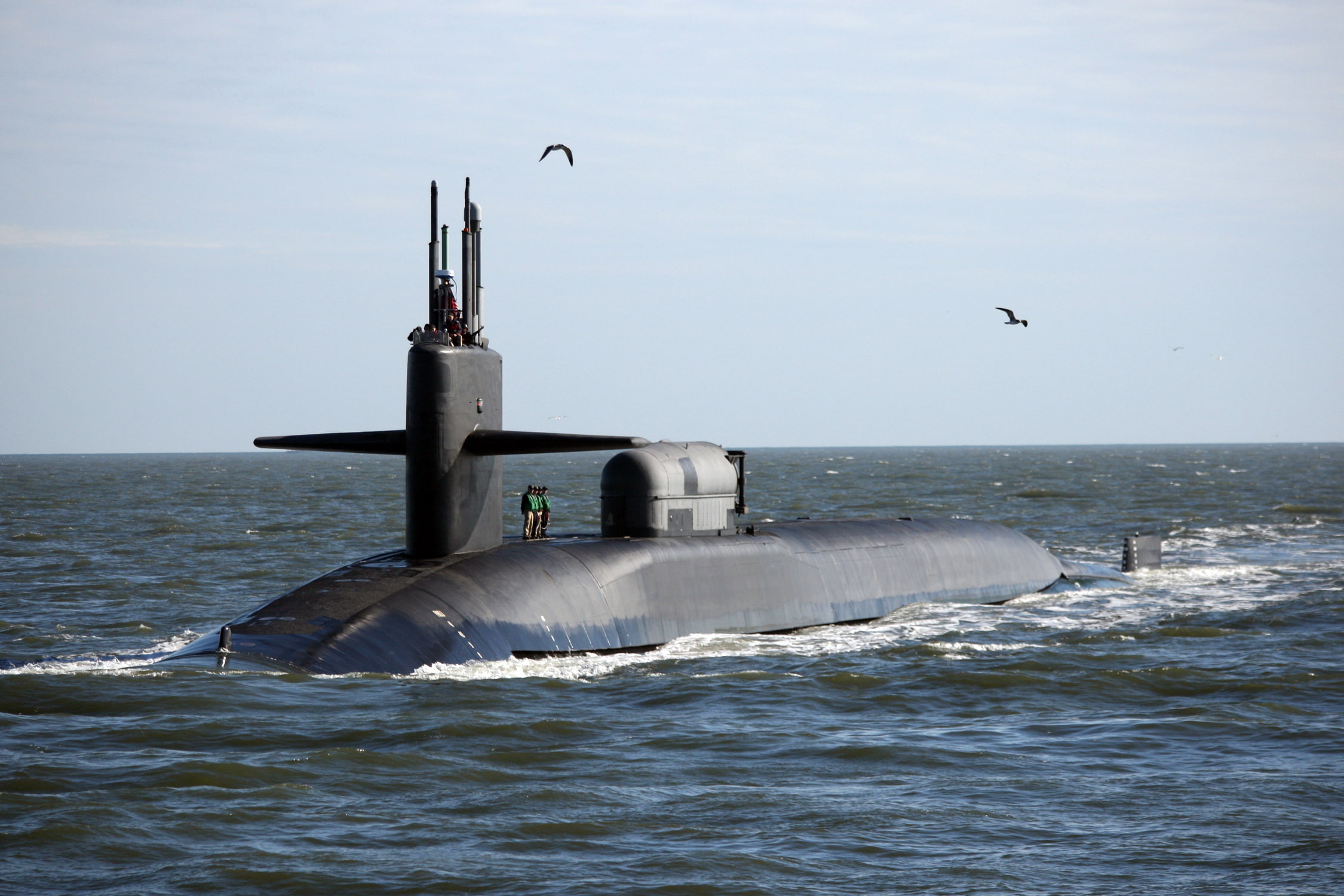 Navy, the ocean, USS Georgia, USA, the device, 1080P, The Premier League, seagulls, retractable, HD Wallpaper