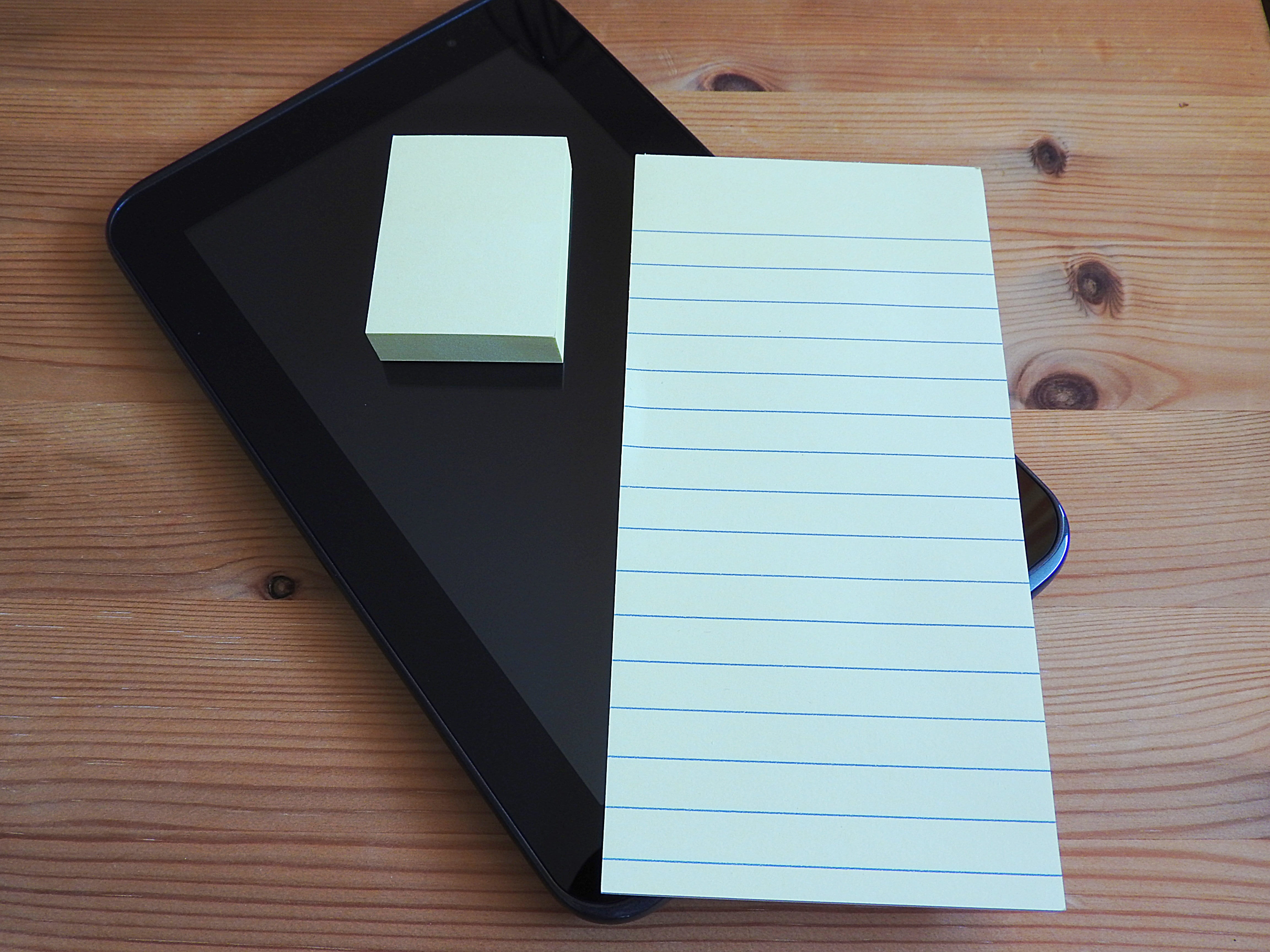 adhesive note, desk, tablet, no people, reminder, blank, directly above, education, writing instrument, indoors, pen, book, table, 4K, postit, publication, HD Wallpaper