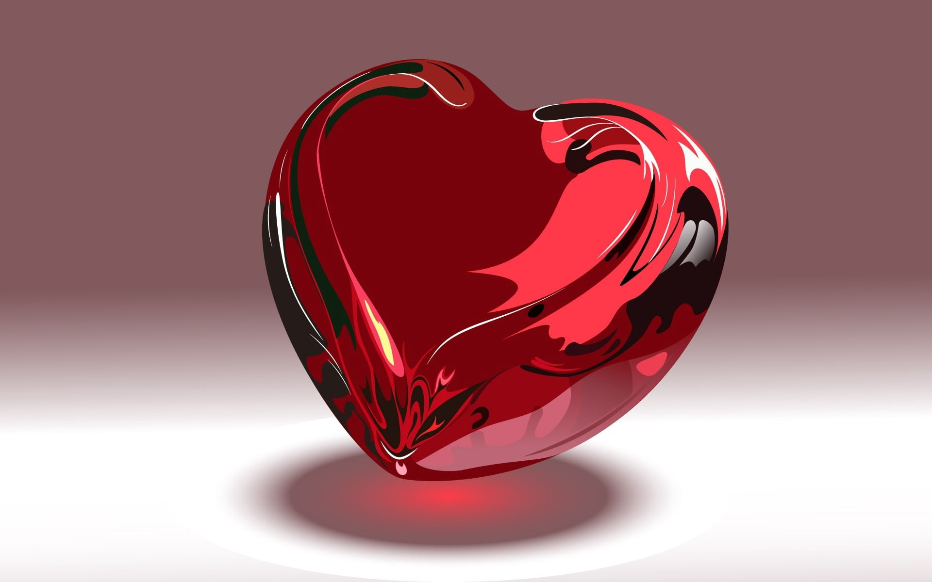 symbol, glass - material, red, jar, shaped, still life, valentines Day - Holiday, vector, heart, illustration, heart Shape, dark, holiday, reflection, indoors, HD Wallpaper