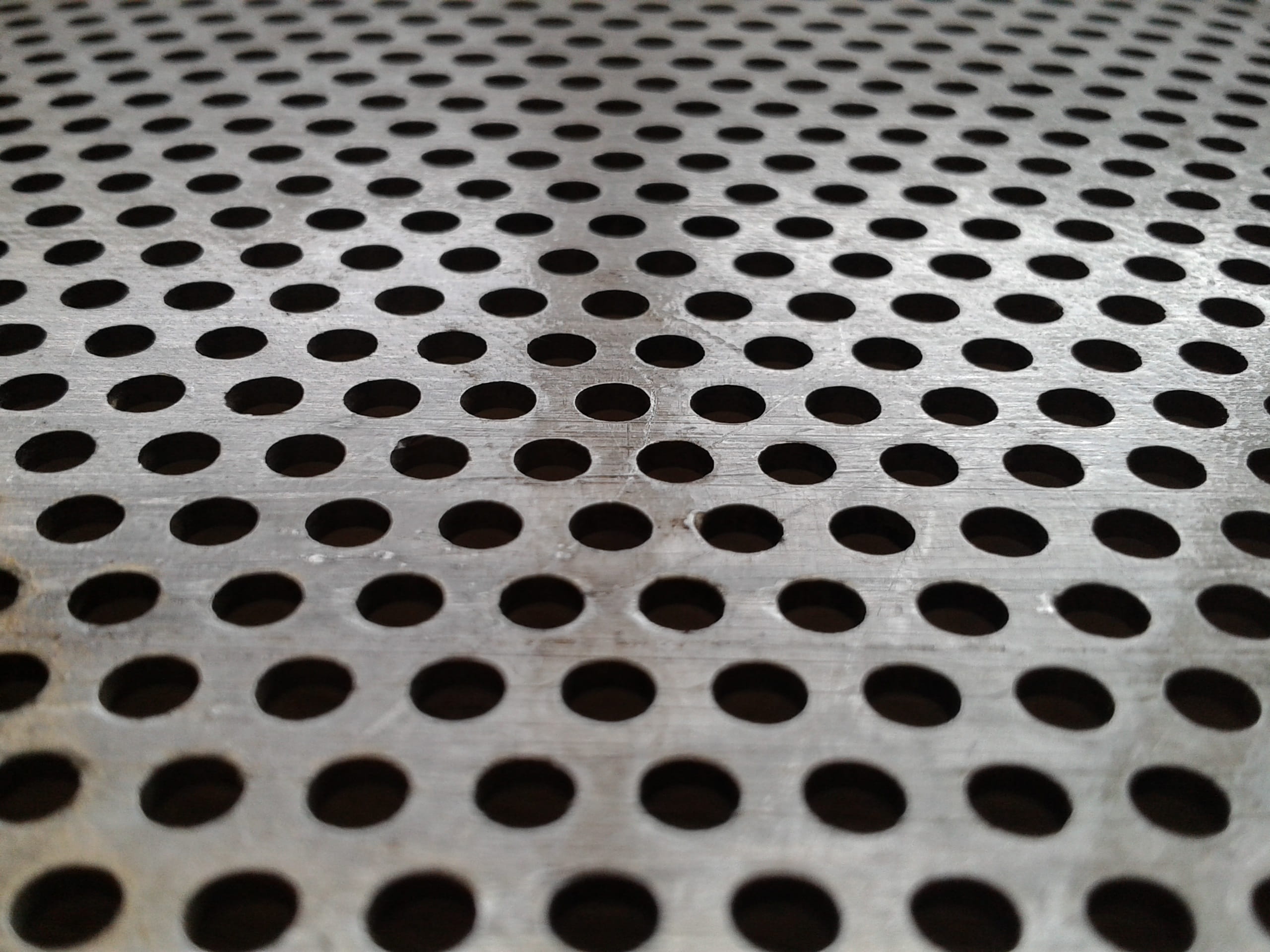 selective focus, abstract, textured, plate, indoors, holes, in a row, metallic, alloy, full frame, backgrounds, grid, stainless, circle, spotted, geometric shape, HD Wallpaper