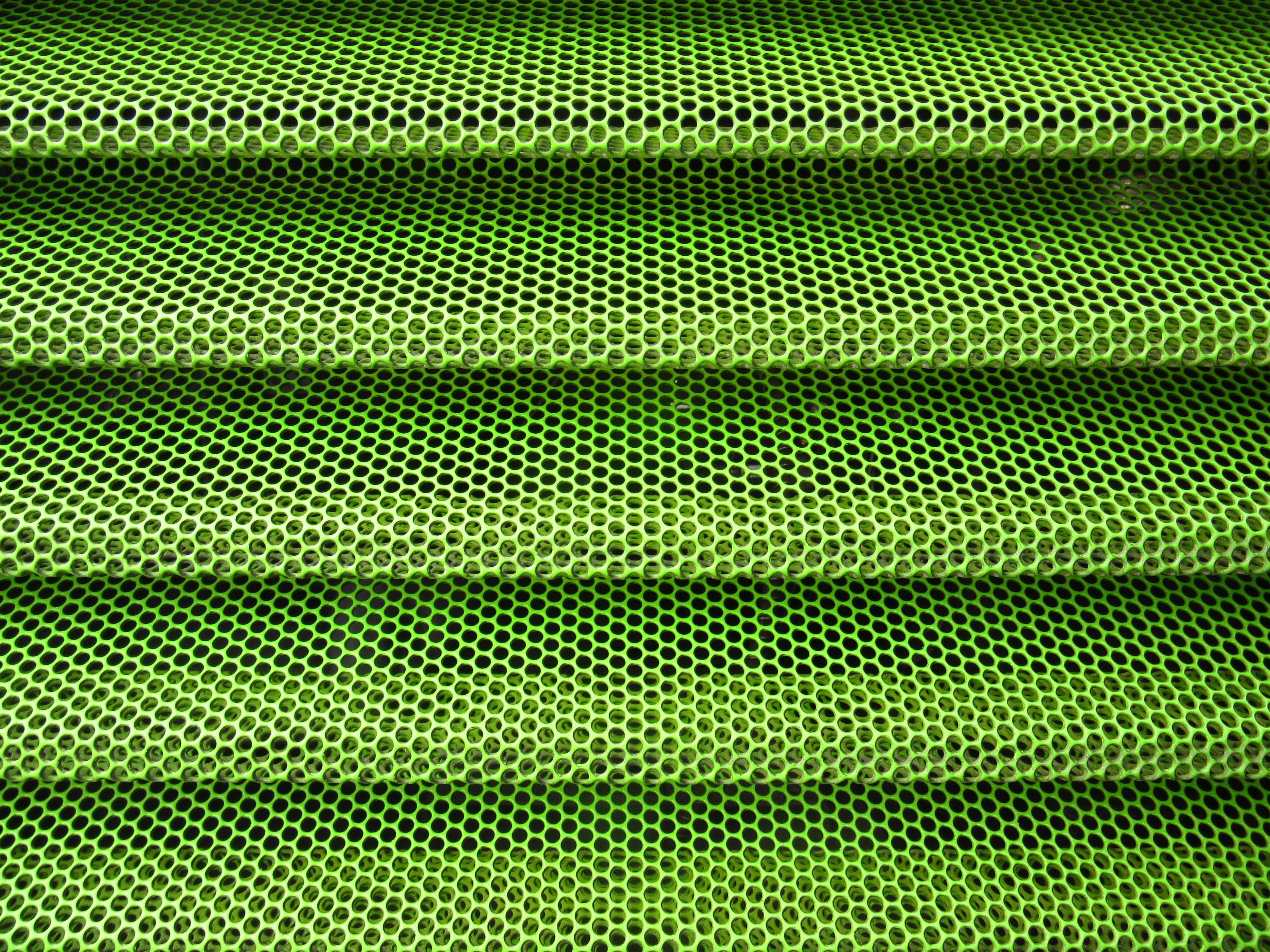 green color, indoors, day, green, full frame, silver colored, in a row, background, shape, pattern, perforated sheet, hole, 4K, close-up, textured, mudguard, HD Wallpaper