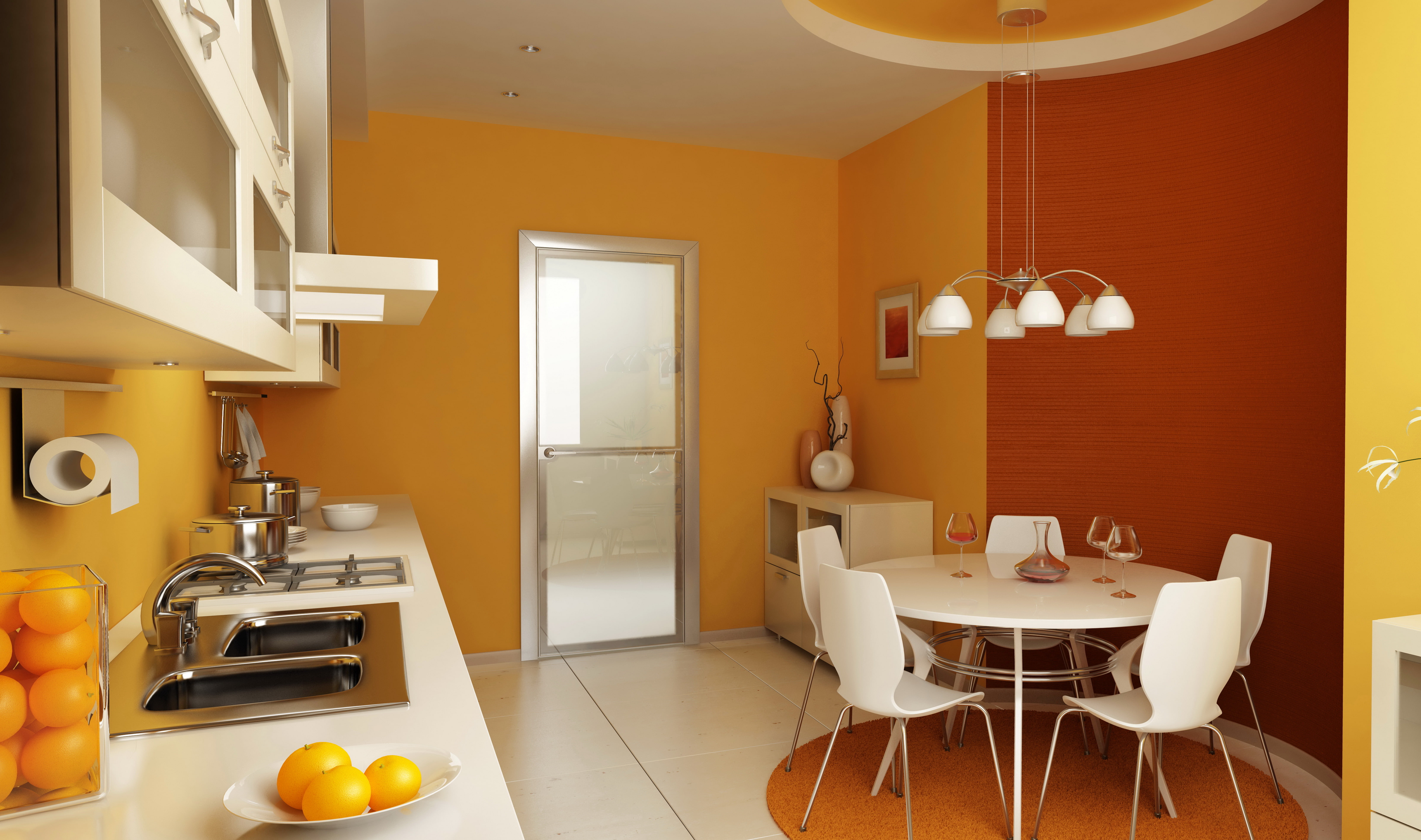 chair, orange color, built structure, bed, luxury, stove, flooring, window, interior, furniture, elegance, lifestyles, home, no People, comfortable, hotel, HD Wallpaper