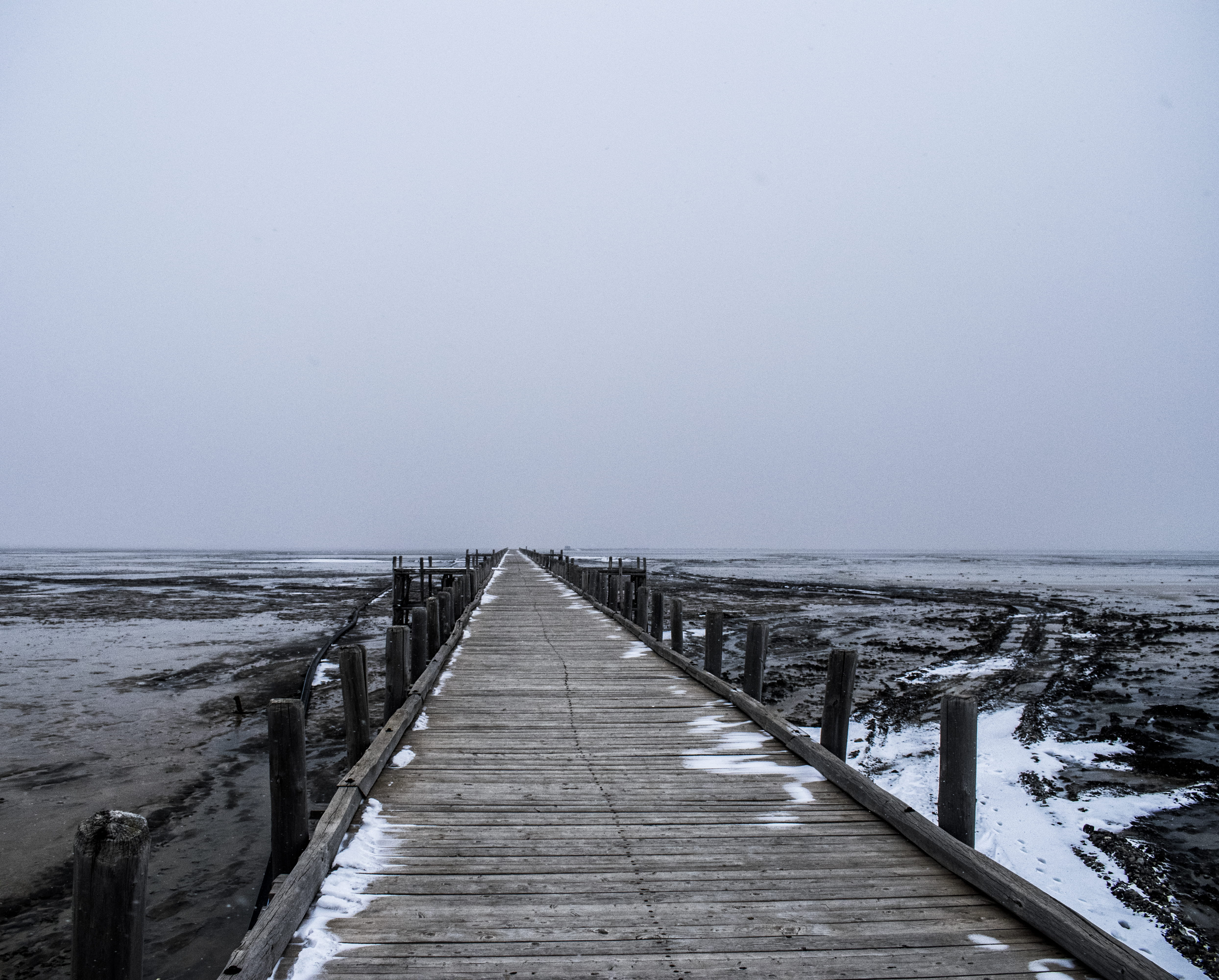 coastline, mist, tranquility, long, urmium, nature, fog, coast, iran, sky, walkway, horizon over water, footpath, no people, across, beauty in nature, sea, HD Wallpaper