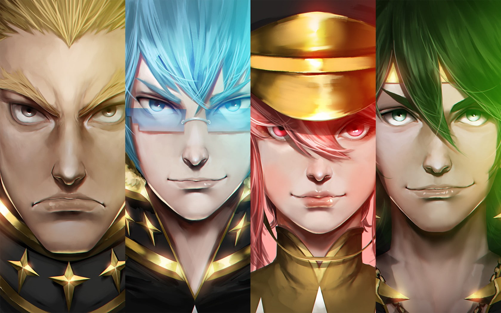 anime girls, Kill la Kill, 720P, anime boys, collage, Sanageyama Uzu, Inumuta Houka, realistic, anime, Gamagouri Ira, Jakuzure Nonon, HD Wallpaper