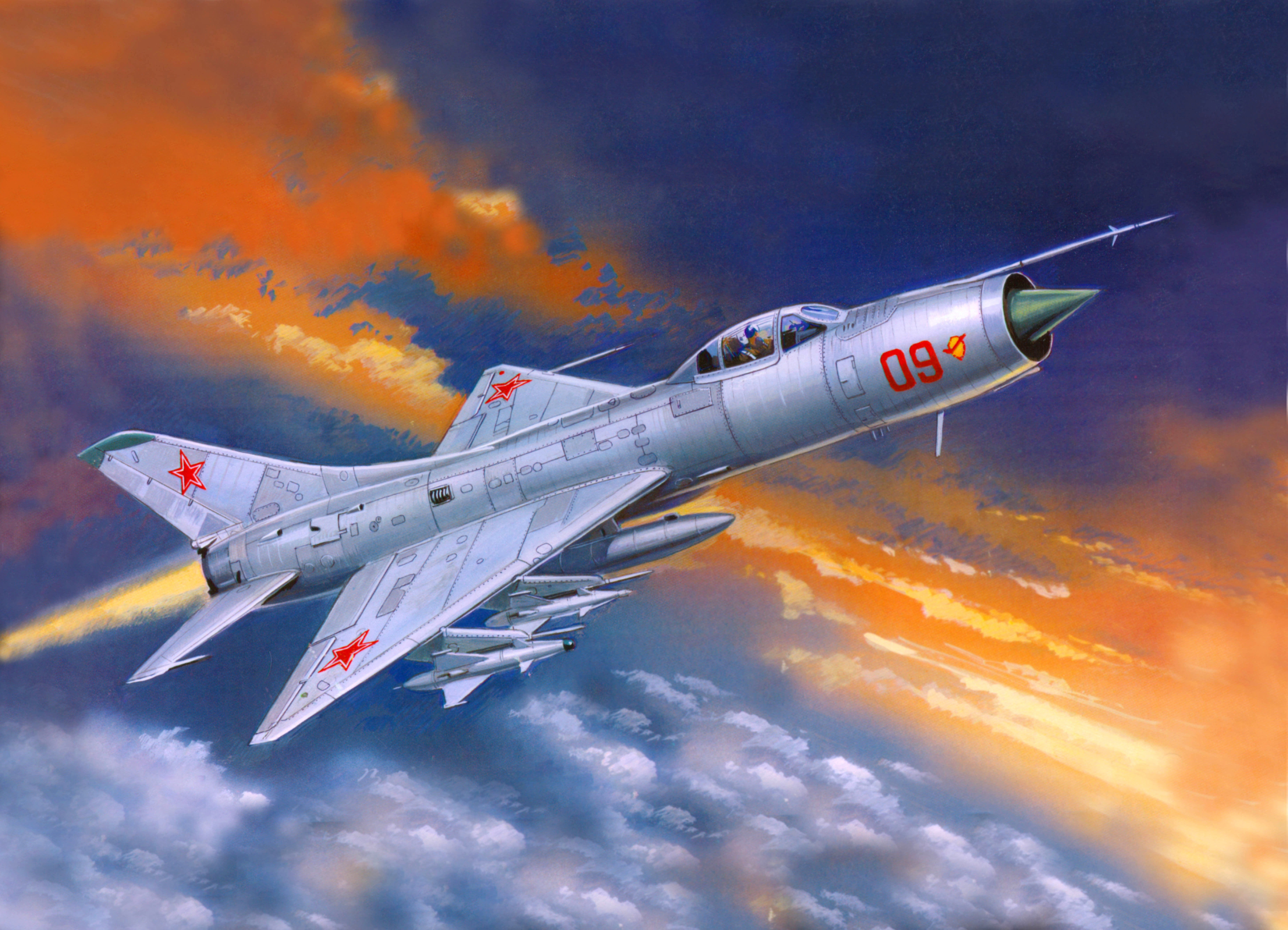 aerobatics, side view, Su-9, Soviet, mode of transportation, figure, transportation, nature, aerospace industry, no people, military, fighter plane, air force, HD Wallpaper