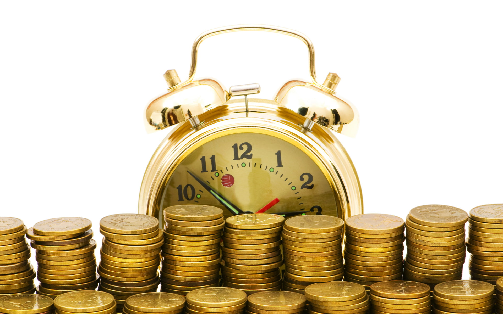 coins, studio shot, number, cut out, metal, coin, humor, alarm clock, wealth, large group of objects, business, indoors, 1080P, still life, money, no people, HD Wallpaper