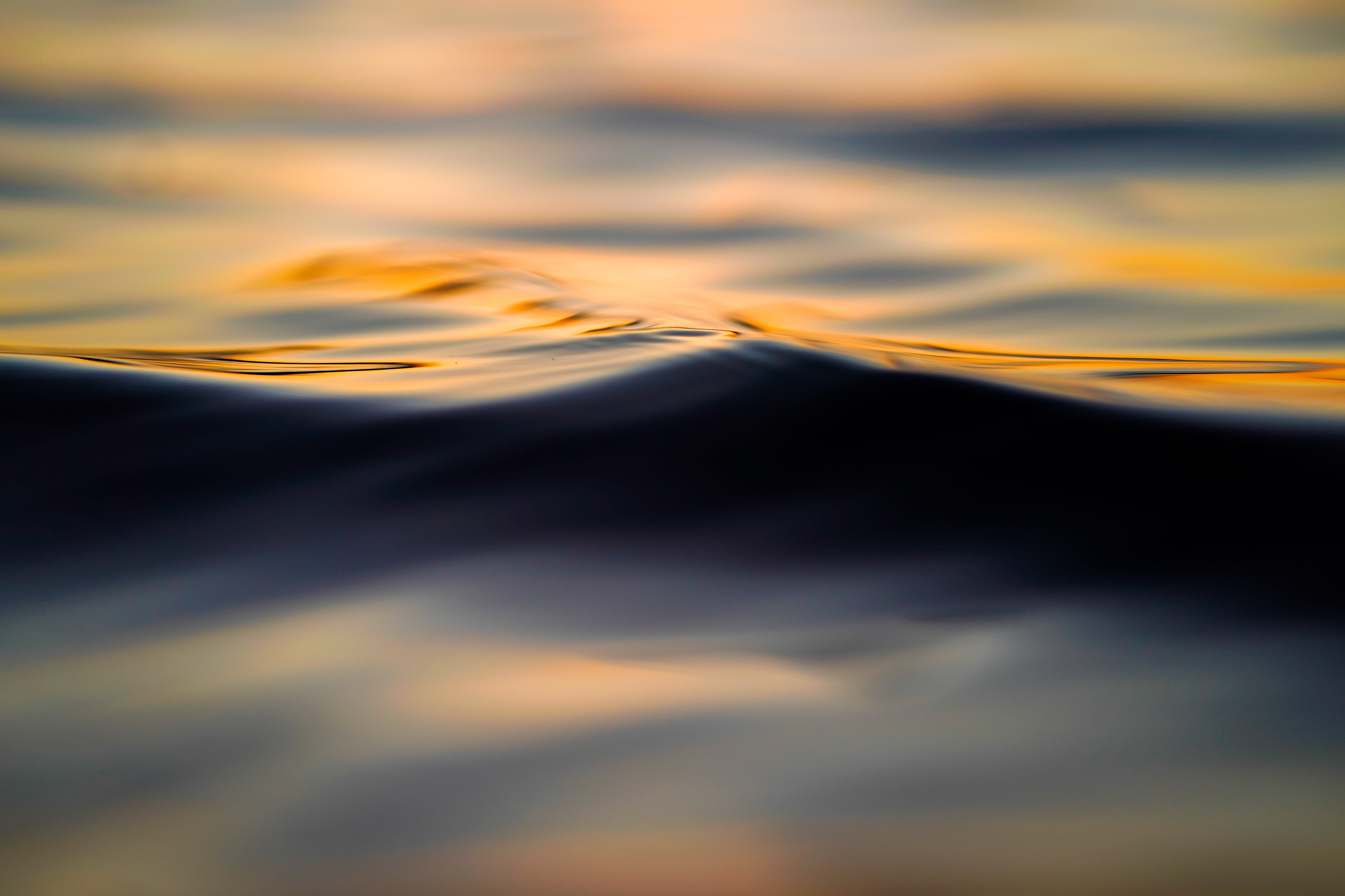 water, abstract backgrounds, outdoors, black, photo, closeup, ripple, backgrounds, rippled, sunset, soft focus, water surface, copy space, body, sea, full frame, HD Wallpaper