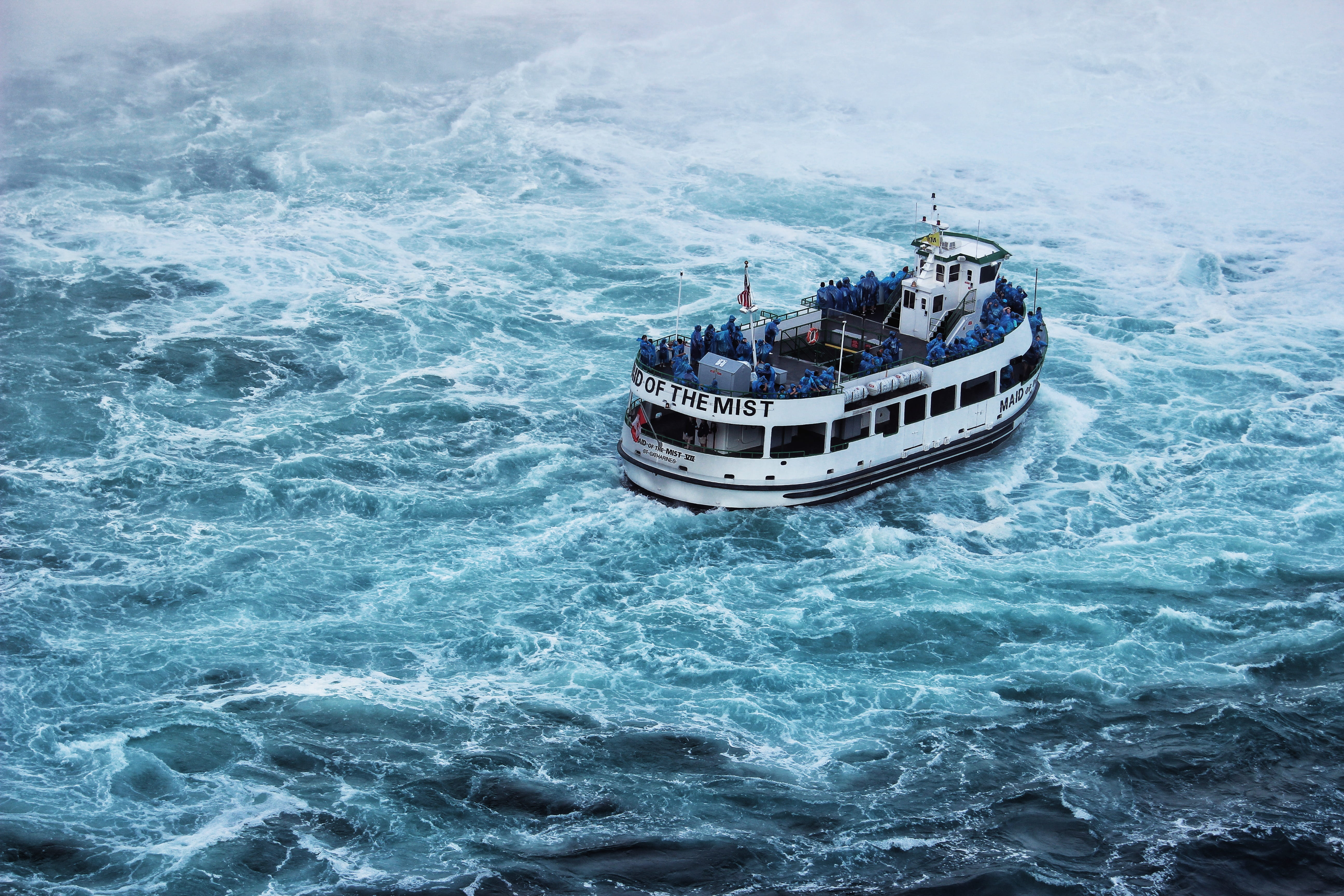 nature, high angle view, sea, passenger craft, motion, beauty in nature, wave pattern, transportation, craft, water, 5K, nautical vessel, grey, luxury, HD Wallpaper