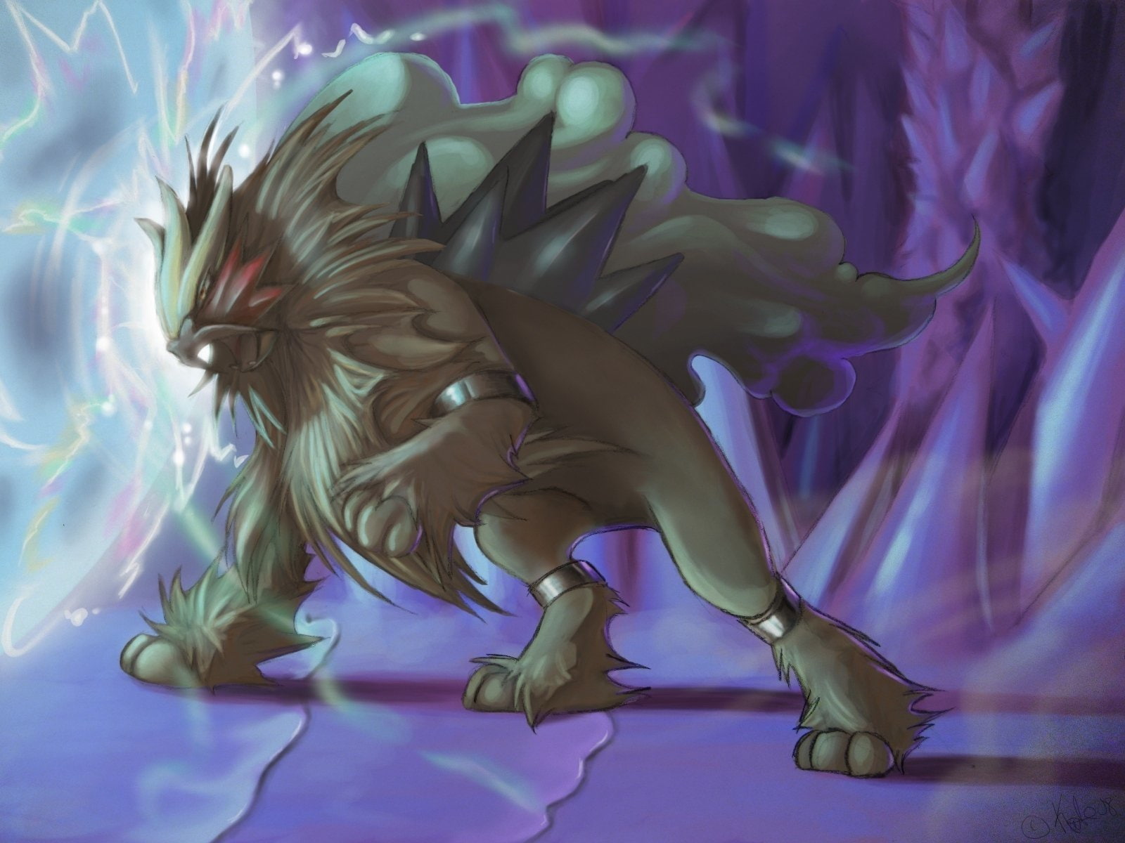 blue, Pokémon, creativity, art and craft, marine, Entei (Pokémon), underwater, group of animals, close-up, transparent, indoors, nature, water, 720P, no people, HD Wallpaper